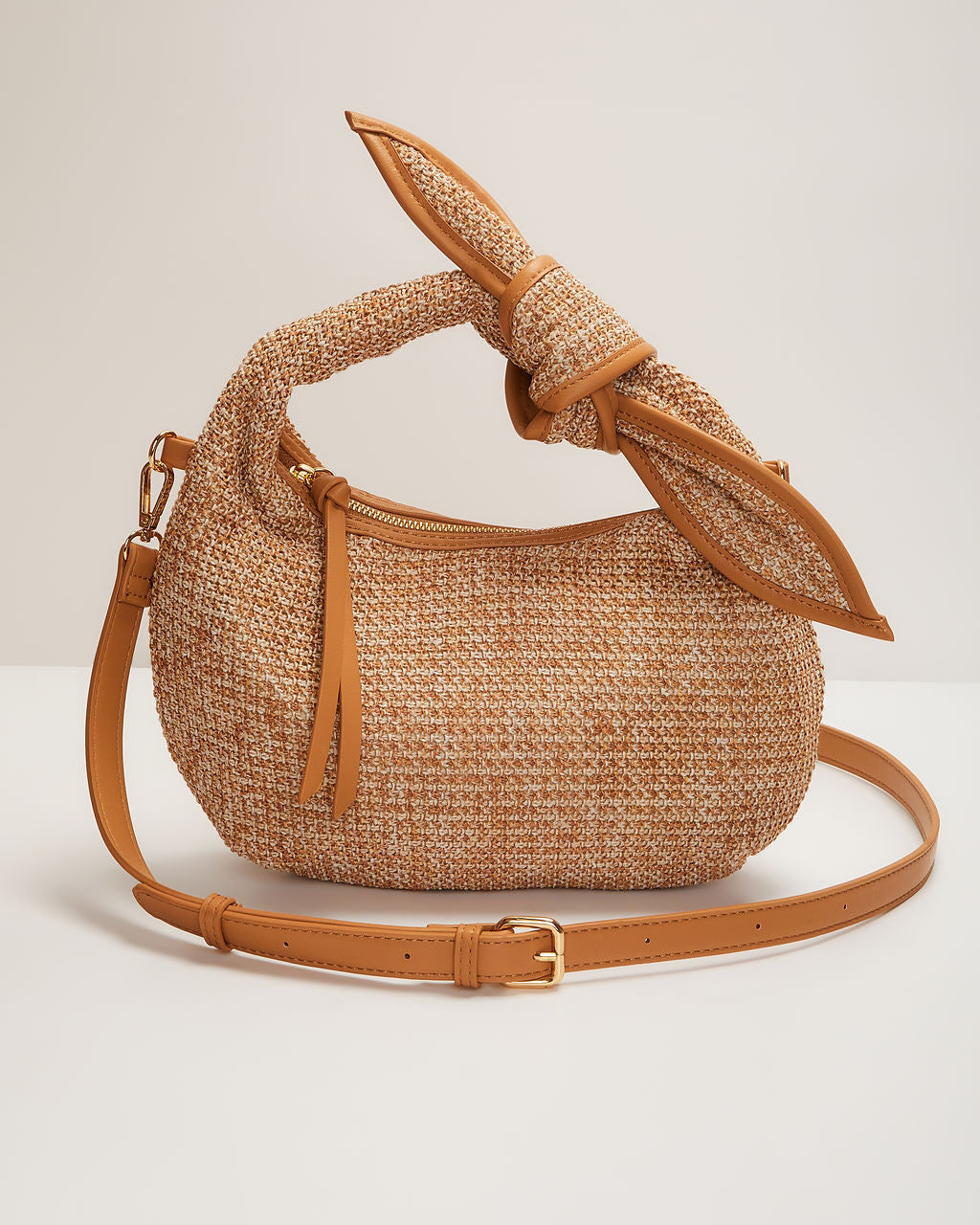 Harissa Knotted Raffia Bag-Vogue Logic