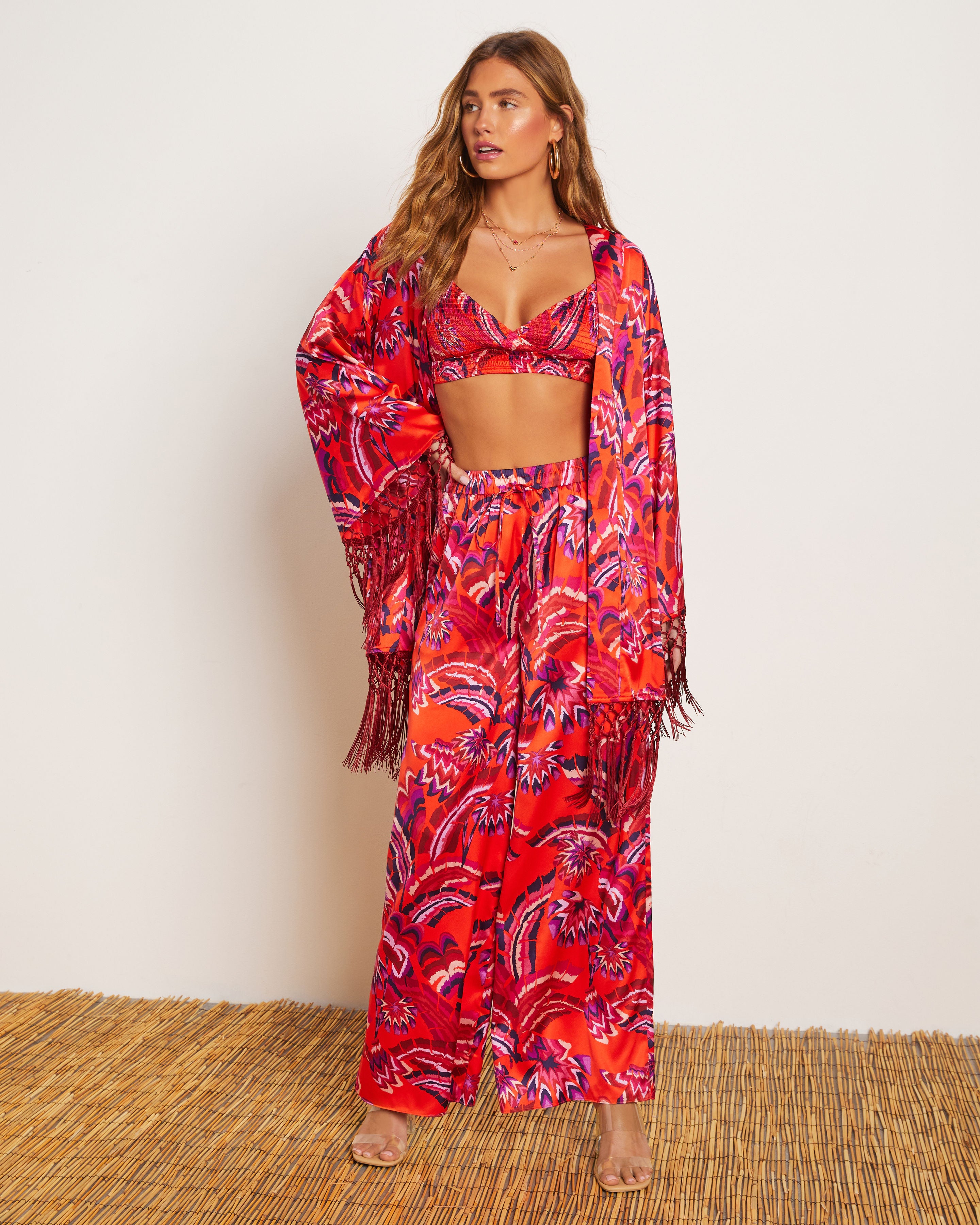 Azra Tropical Smocked Crop Top-Vogue Logic