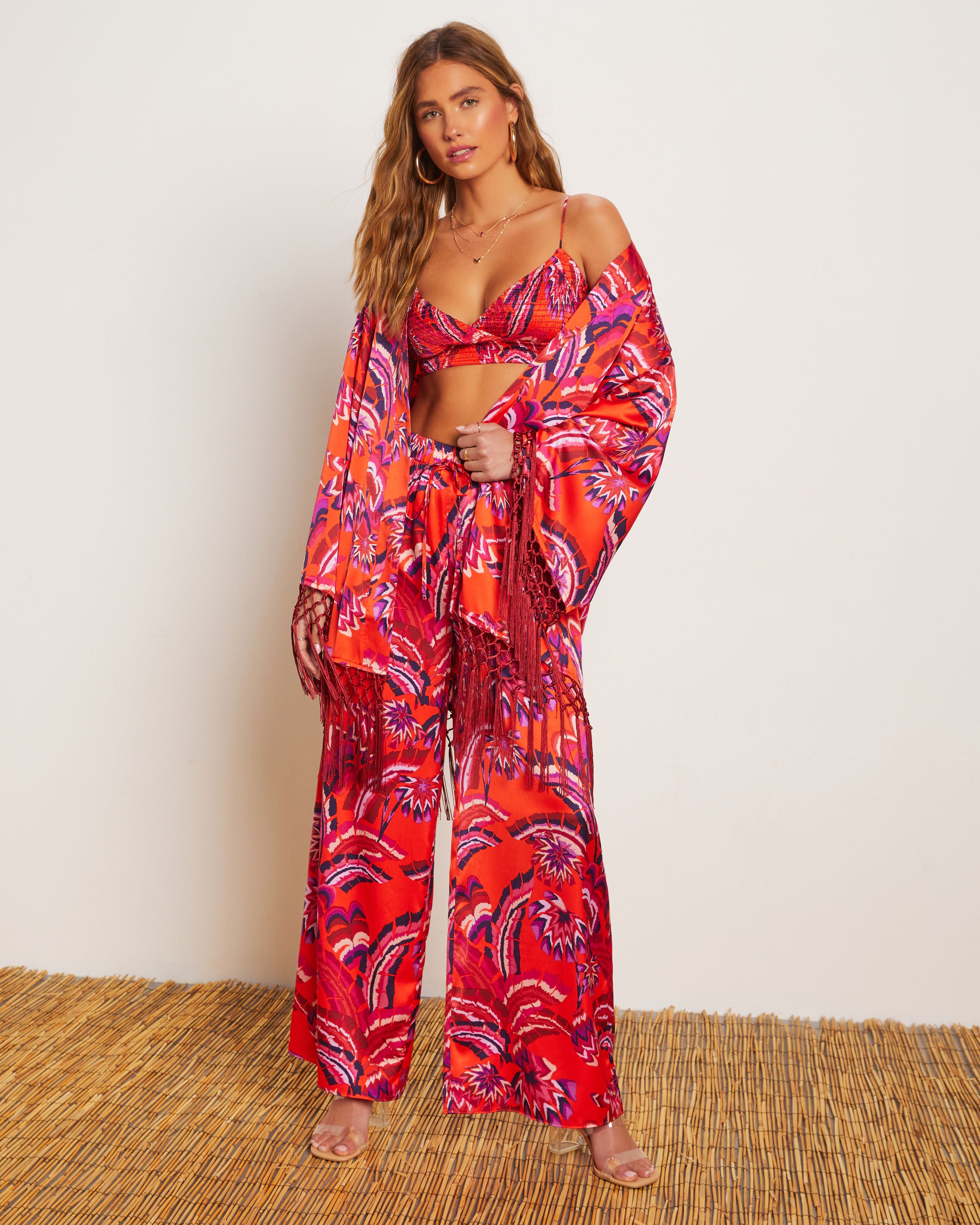 Azra Tropical Smocked Crop Top-Vogue Logic