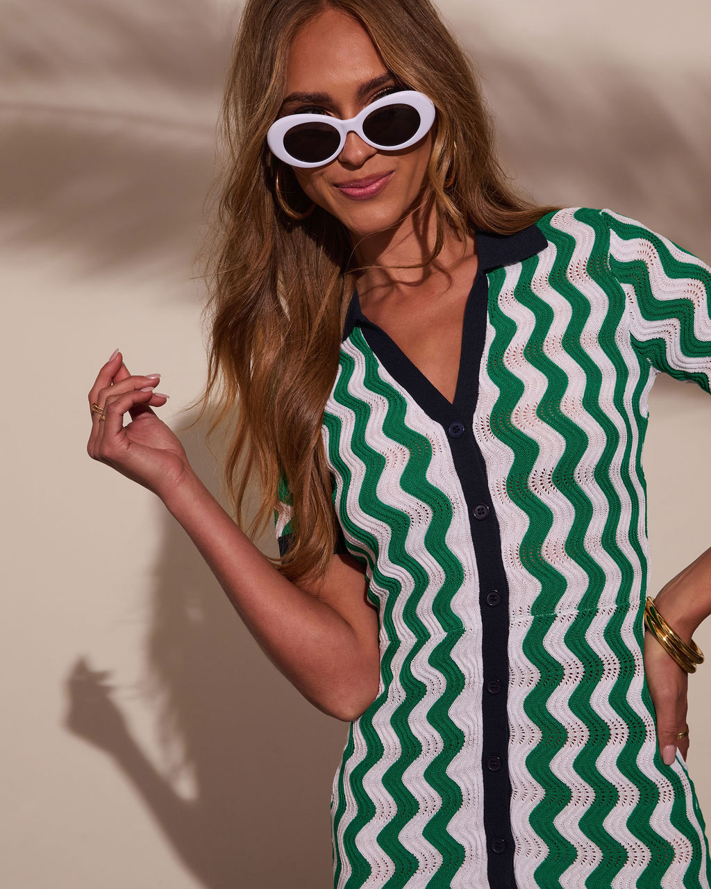 Dakota Wavy Stripe Mini Dress-Vogue Logic