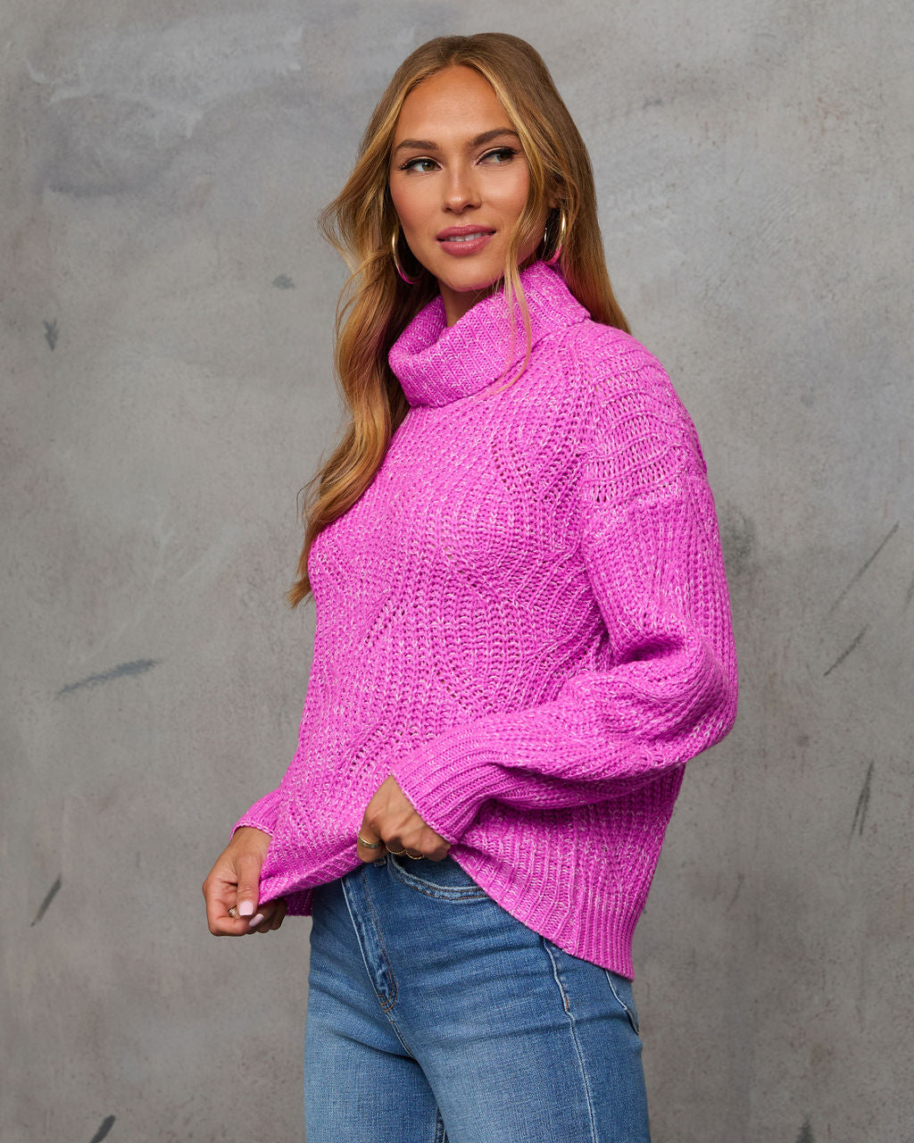 Deidra Chunky Turtleneck Sweater-Vogue Logic