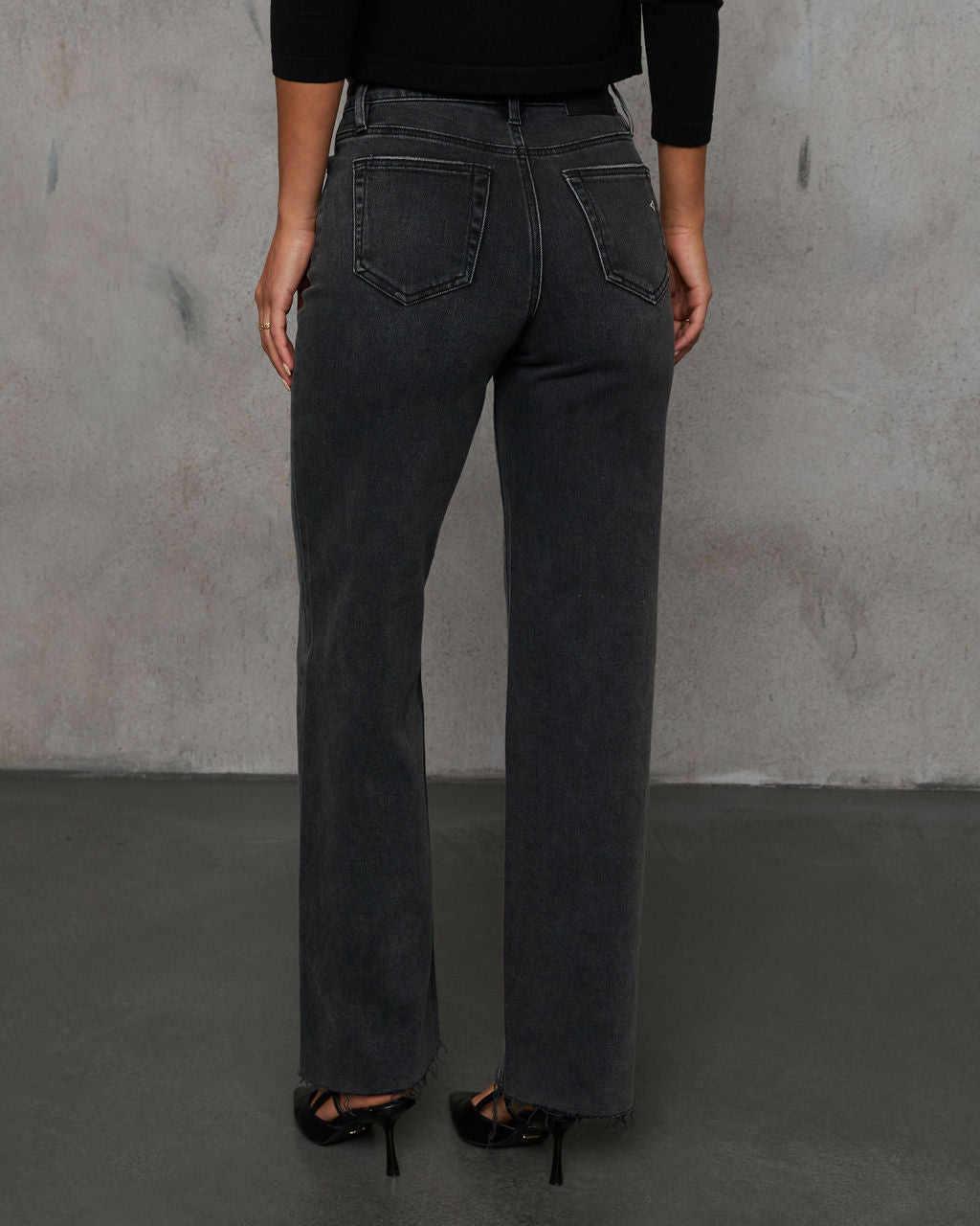 Dusky Charm Raw Hem Relaxed Jeans-Vogue Logic