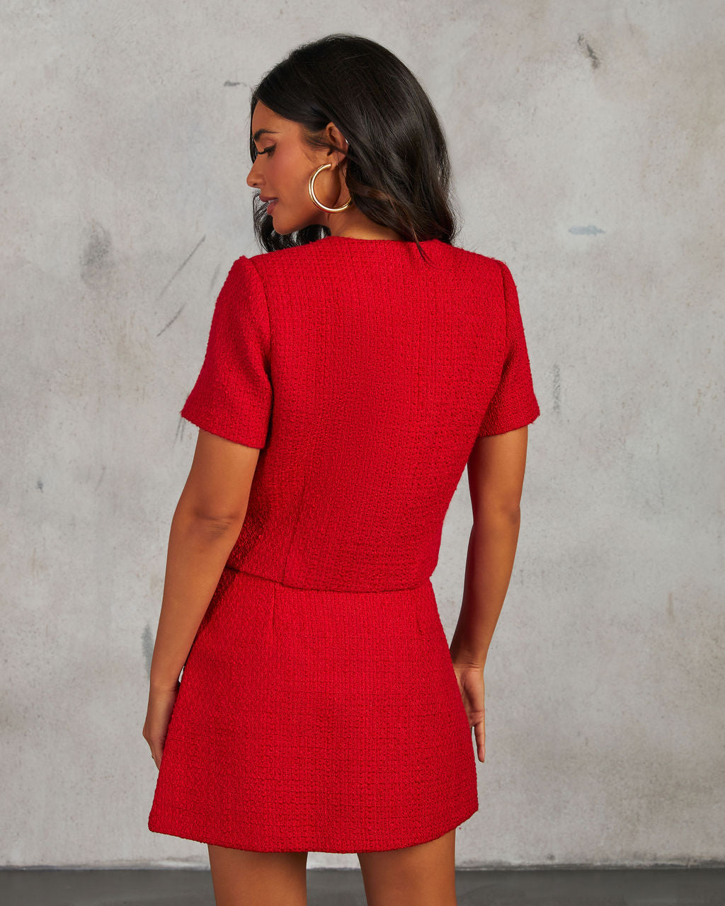 CC Me Tweed Button Down Top-Vogue Logic