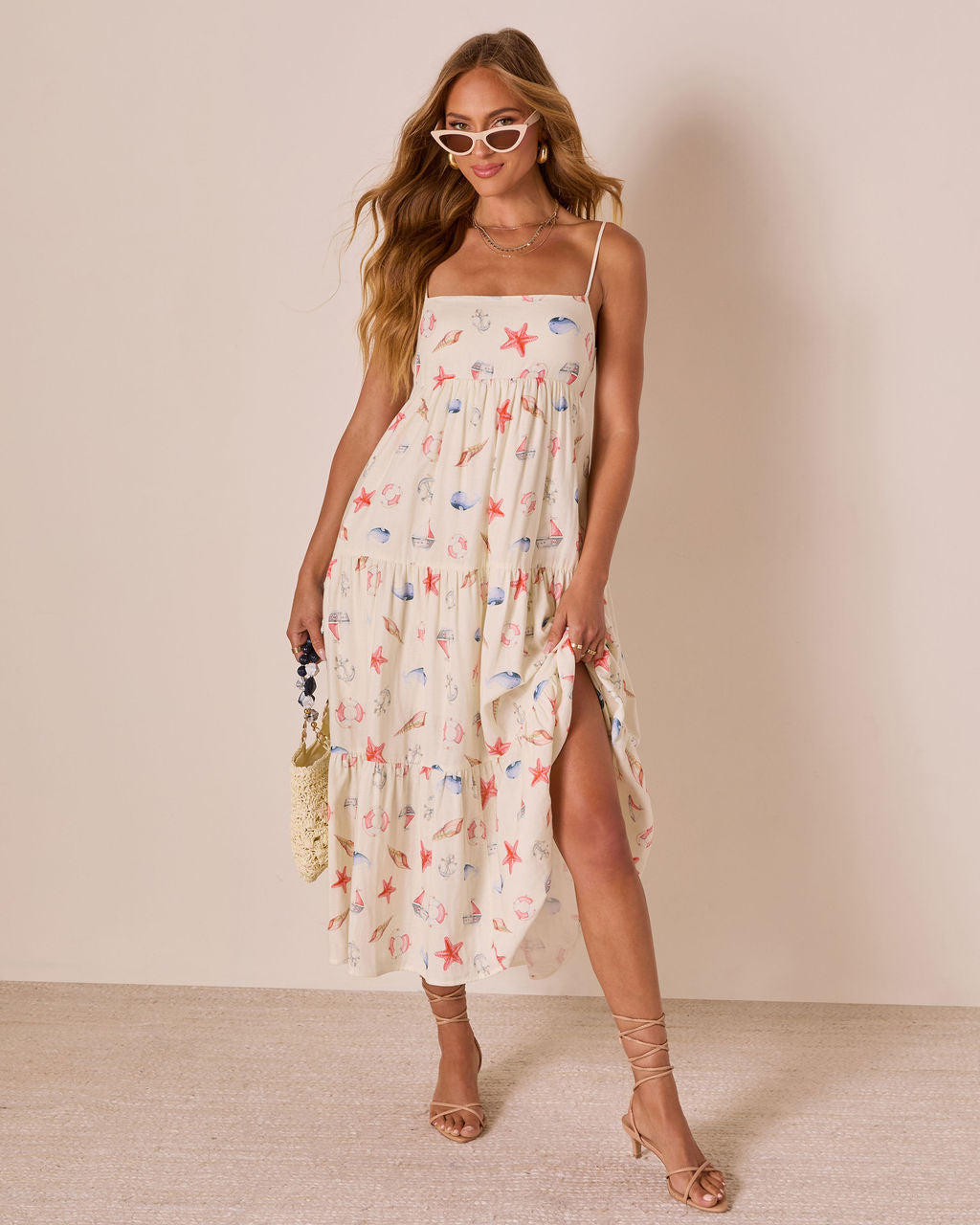 Harbor Days Nautical Print Maxi Dress-Vogue Logic