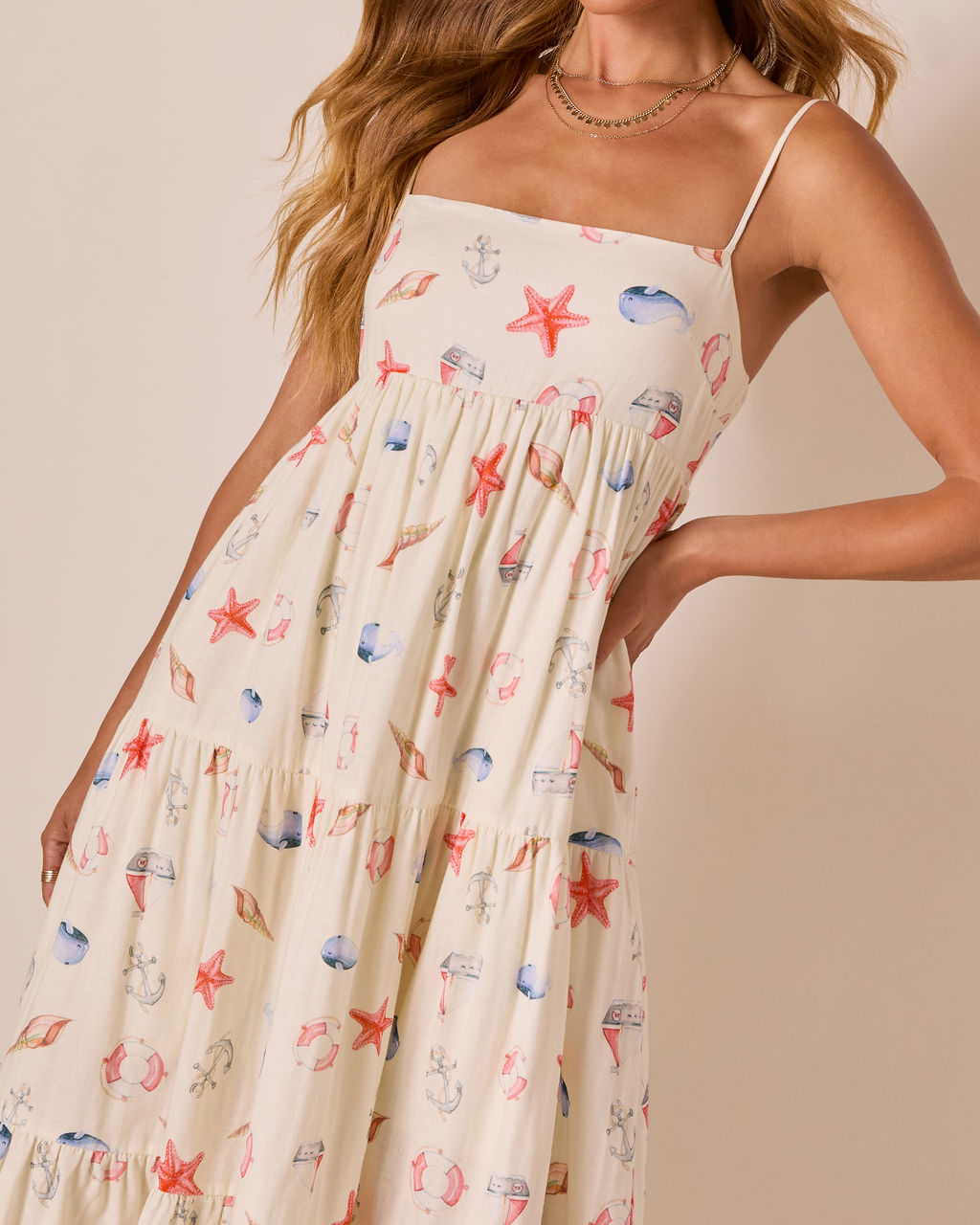 Harbor Days Nautical Print Maxi Dress-Vogue Logic