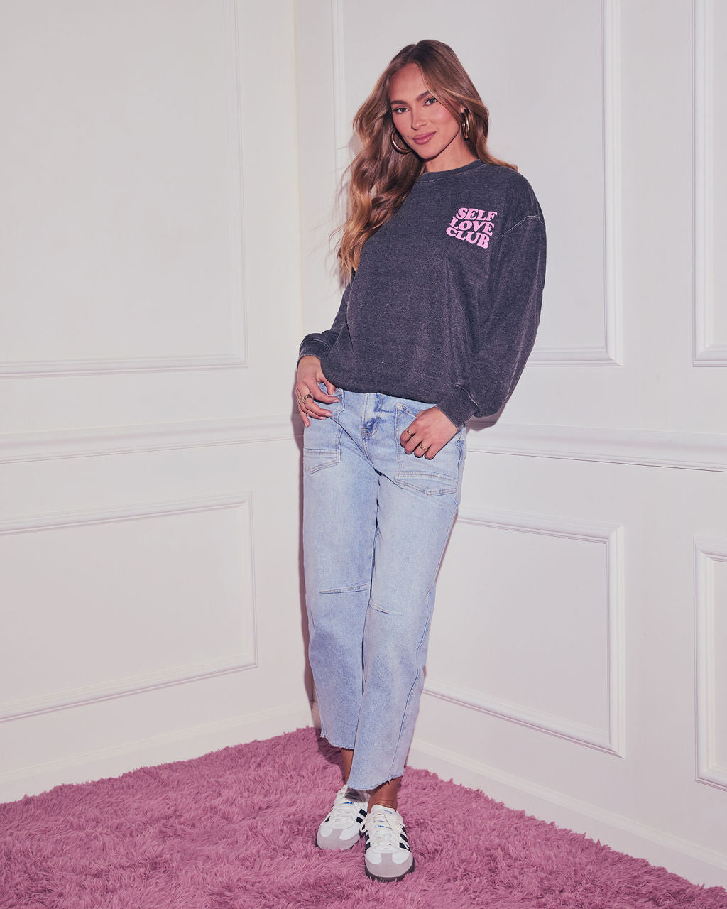 Self Love Club Graphic Sweatshirt-Vogue Logic