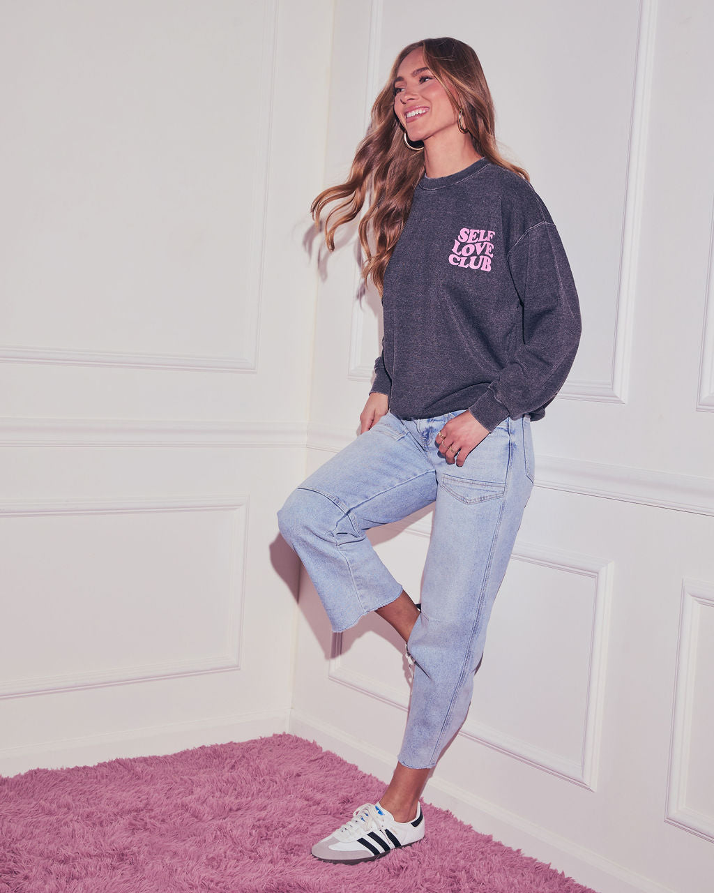 Self Love Club Graphic Sweatshirt-Vogue Logic
