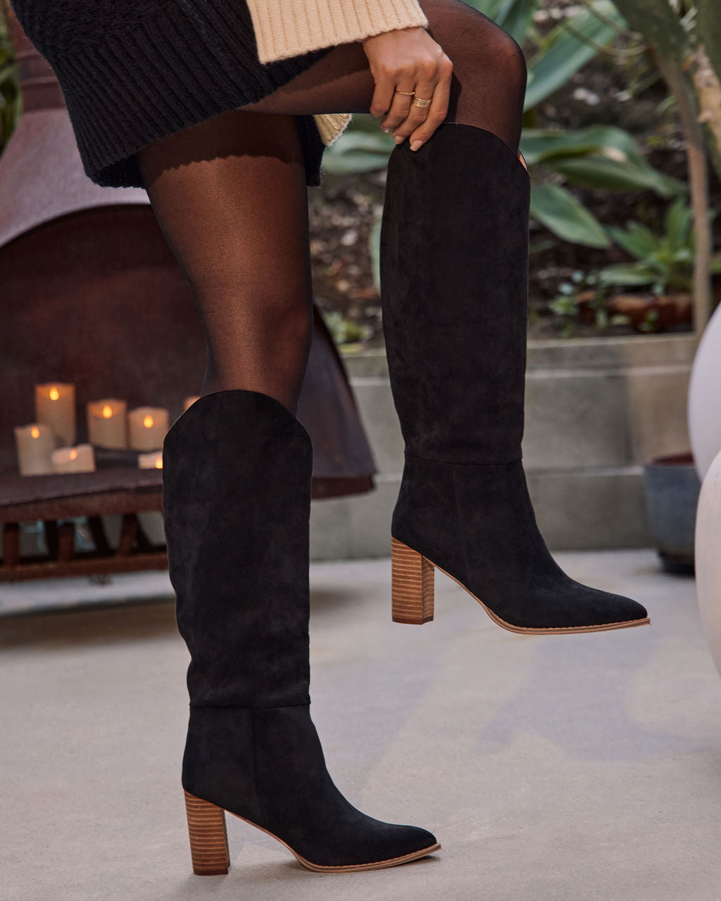 Wilison Faux Suede Knee High Boots-Vogue Logic