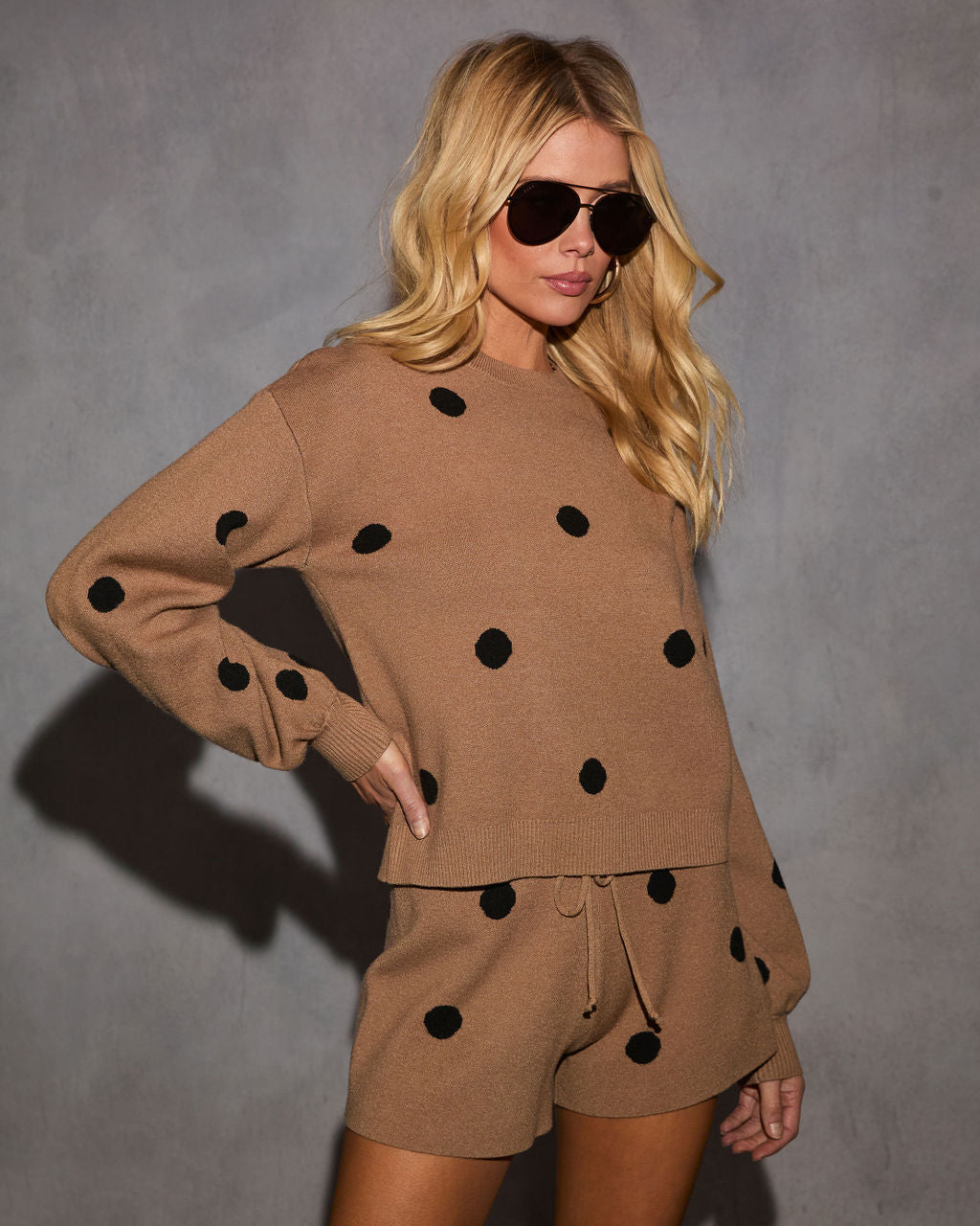 Perfect Spot Knit Polka Dot Sweater-Vogue Logic