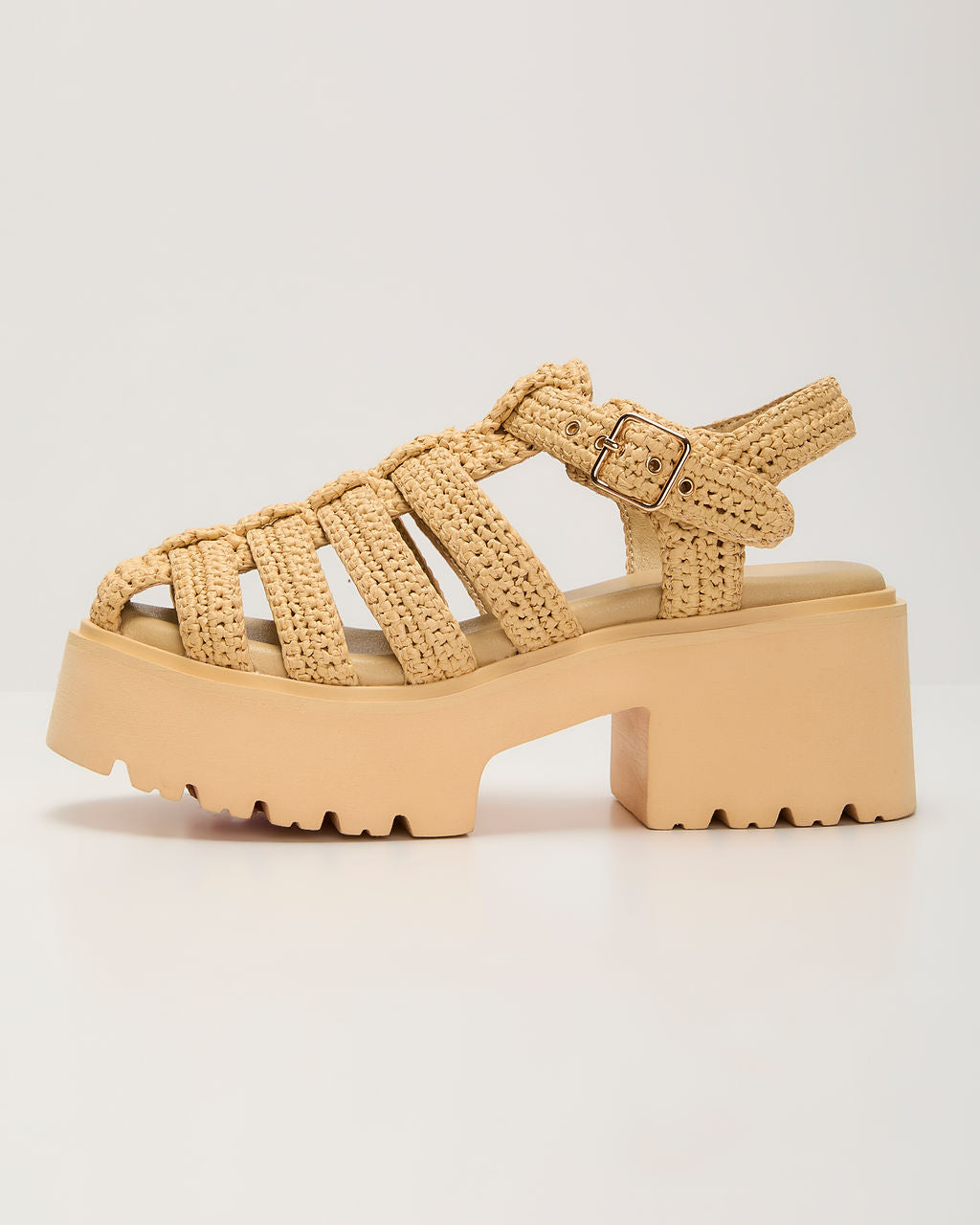 Samantha Woven Platform Sandals-Vogue Logic