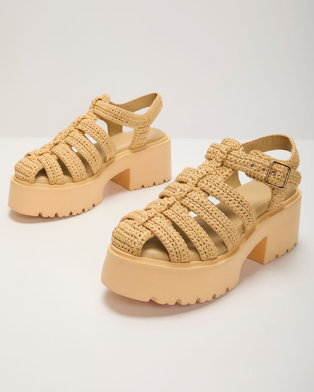 Samantha Woven Platform Sandals-Vogue Logic