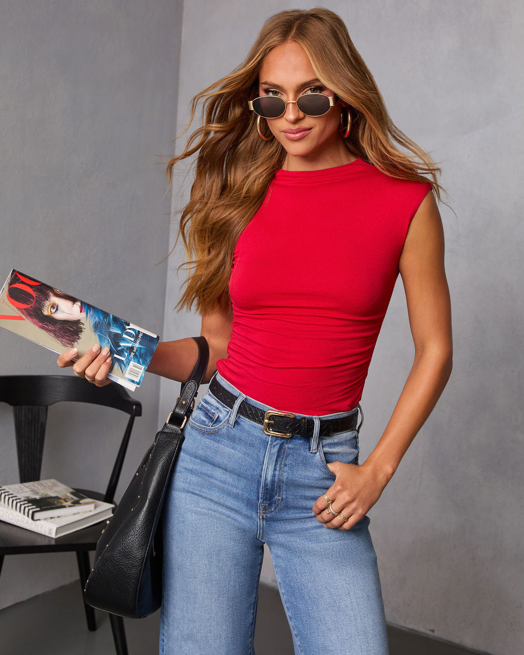 Dylan Cropped Mock Neck Top-Vogue Logic