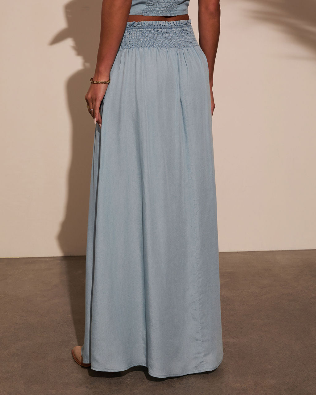 Briena Chambray Maxi Skirt-Vogue Logic