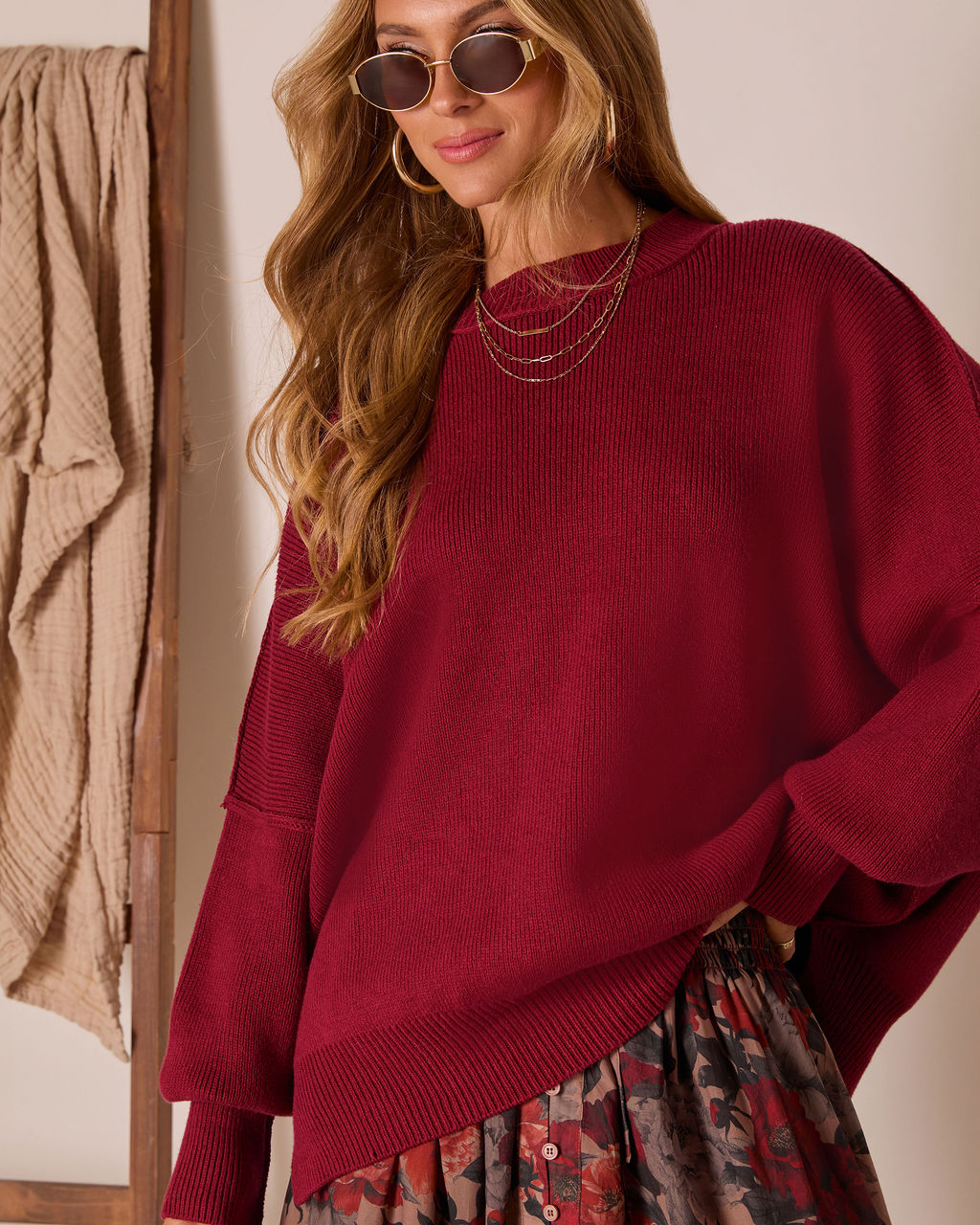 Elouise Knit Oversized Pullover Sweater-Vogue Logic