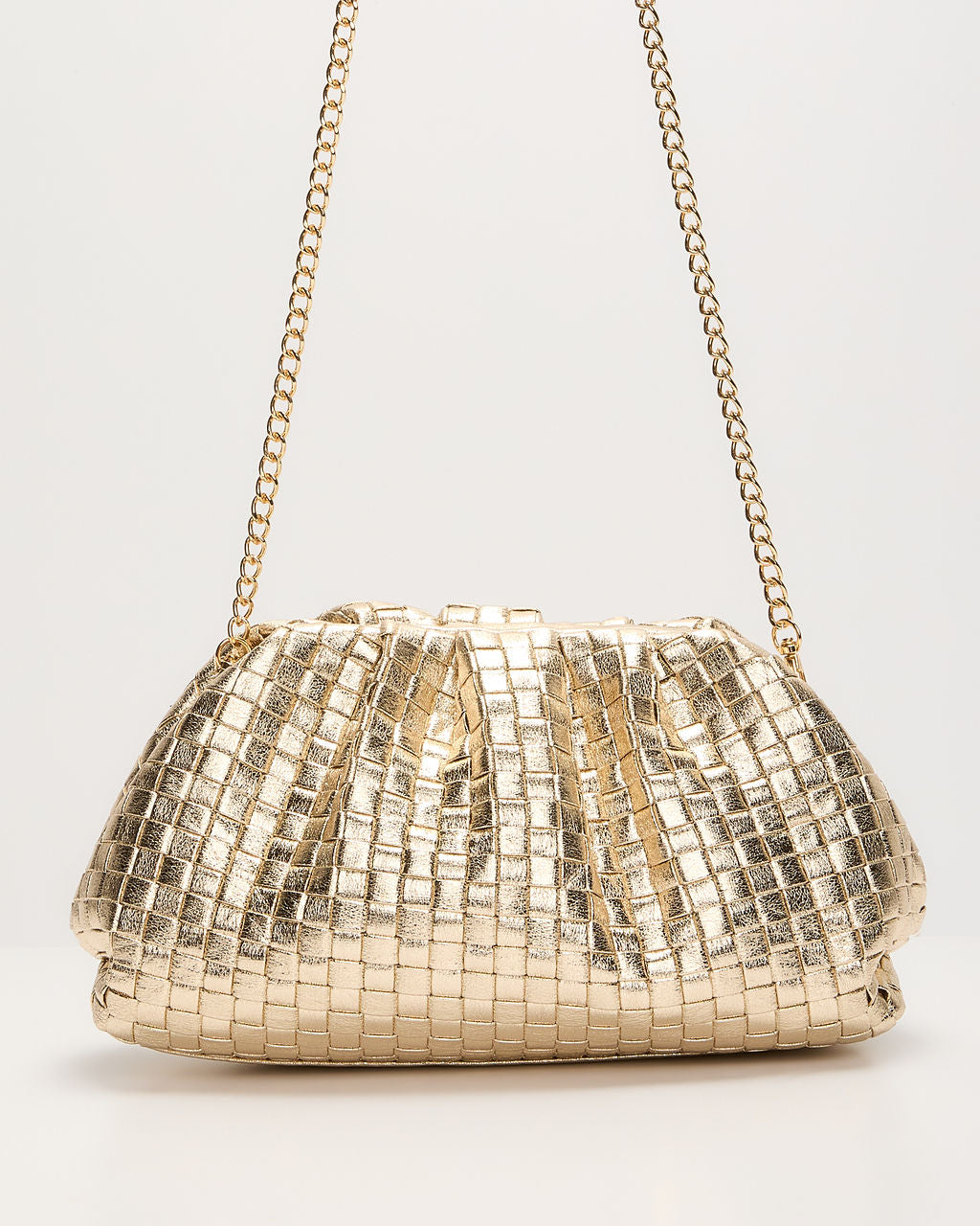 Janice Woven Leather Pouch Clutch-Vogue Logic