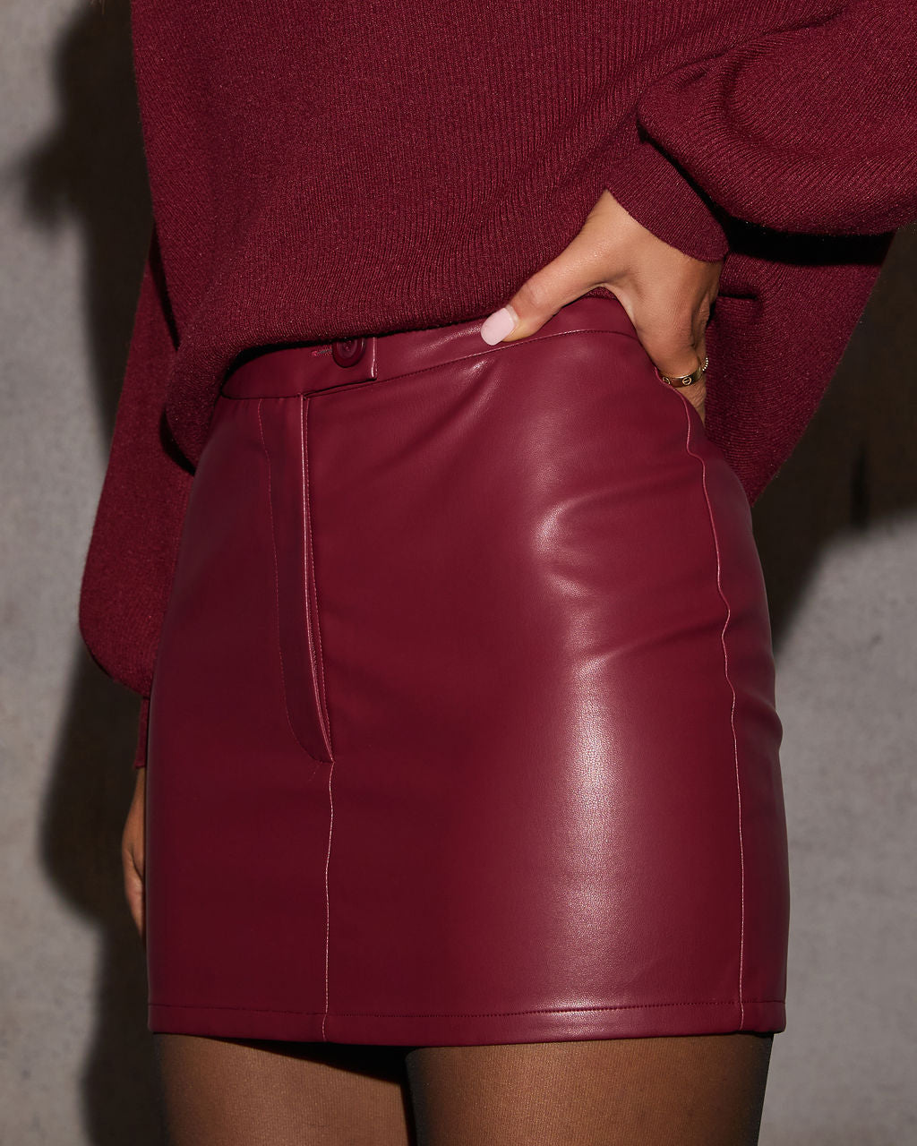 Step Out Leather Mini Skirt-Vogue Logic