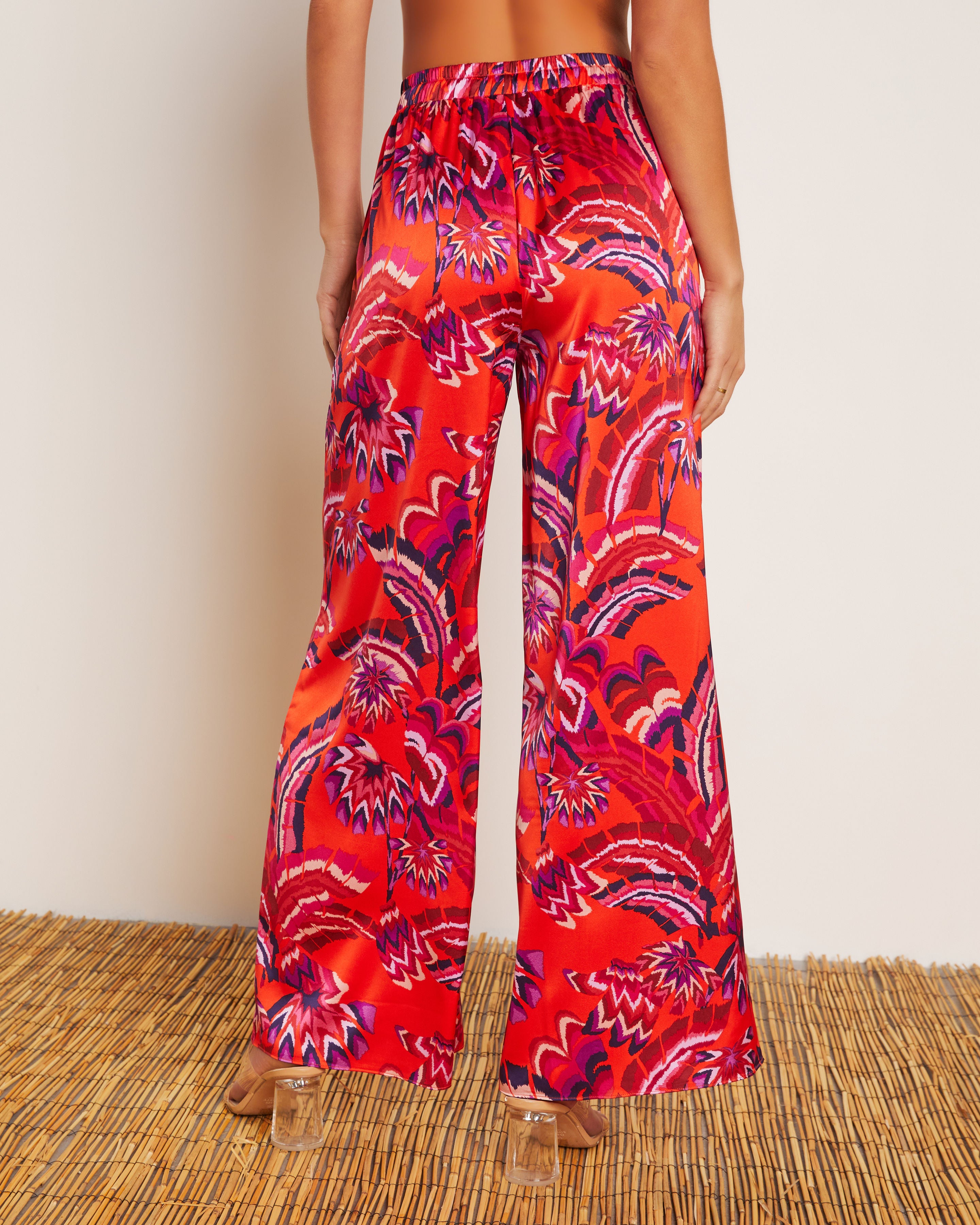 Azra Tropical Pocketed Wide Leg Drawstring Pant-Vogue Logic