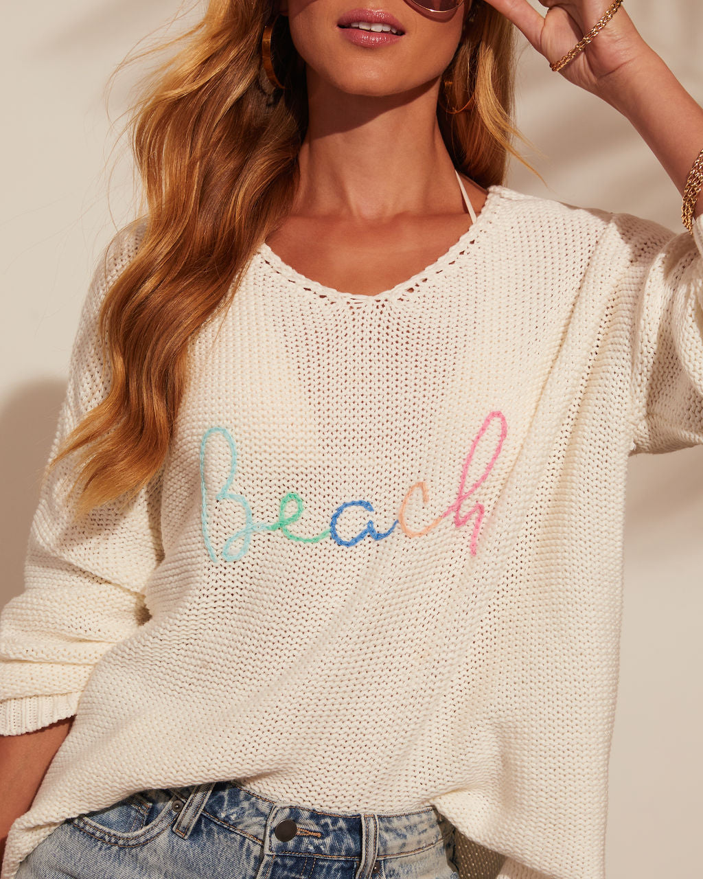 Beach Days Relaxed Pullover Sweater-Vogue Logic
