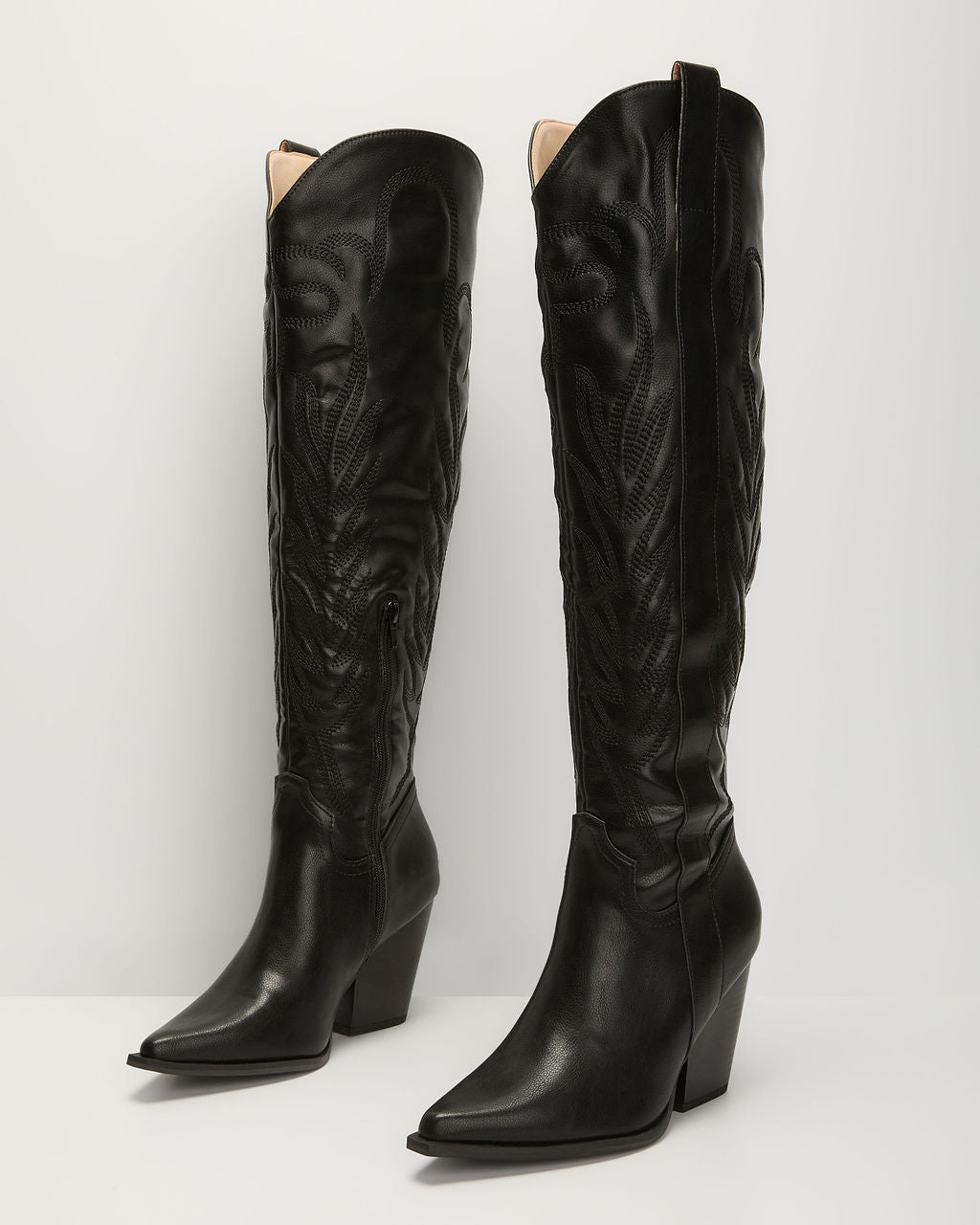 Bronco Western Knee High Boots-Vogue Logic