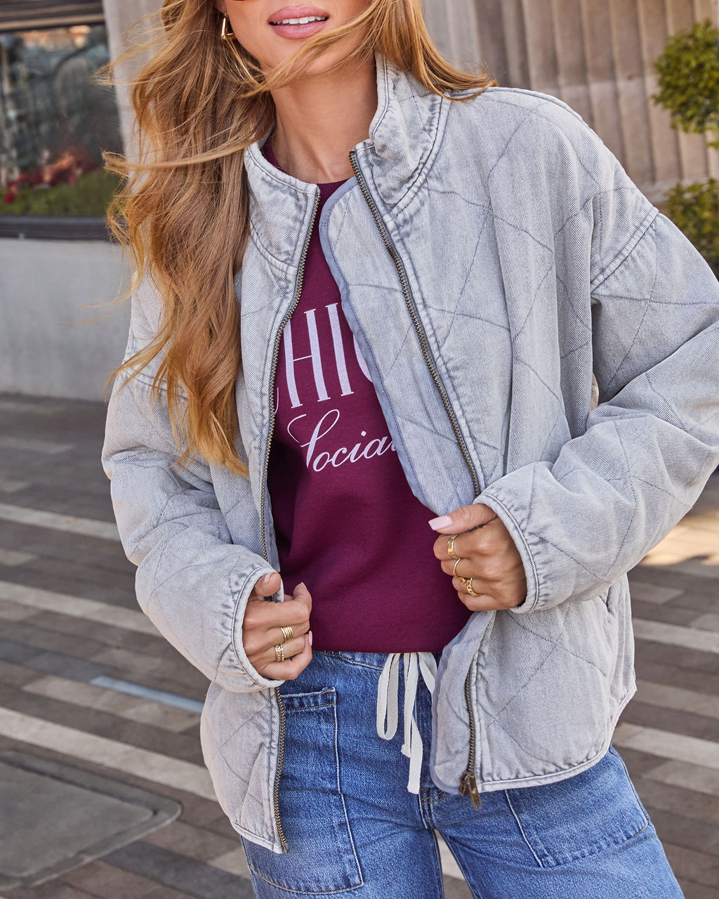 Xander Quilted Denim Jacket-Vogue Logic