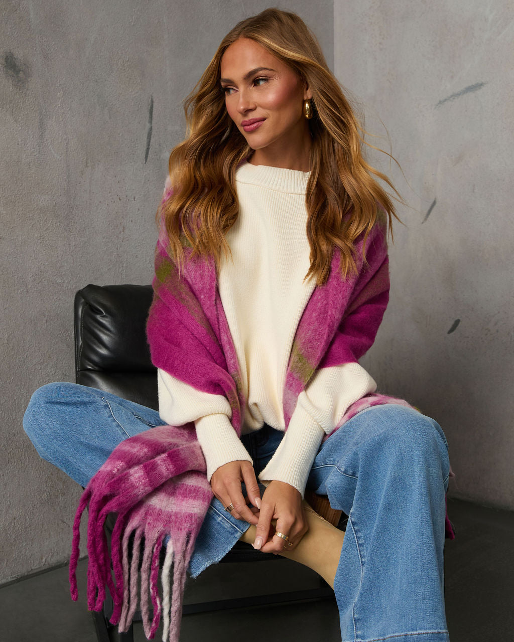 Autumnal Large Plaid Blanket Scarf-Vogue Logic