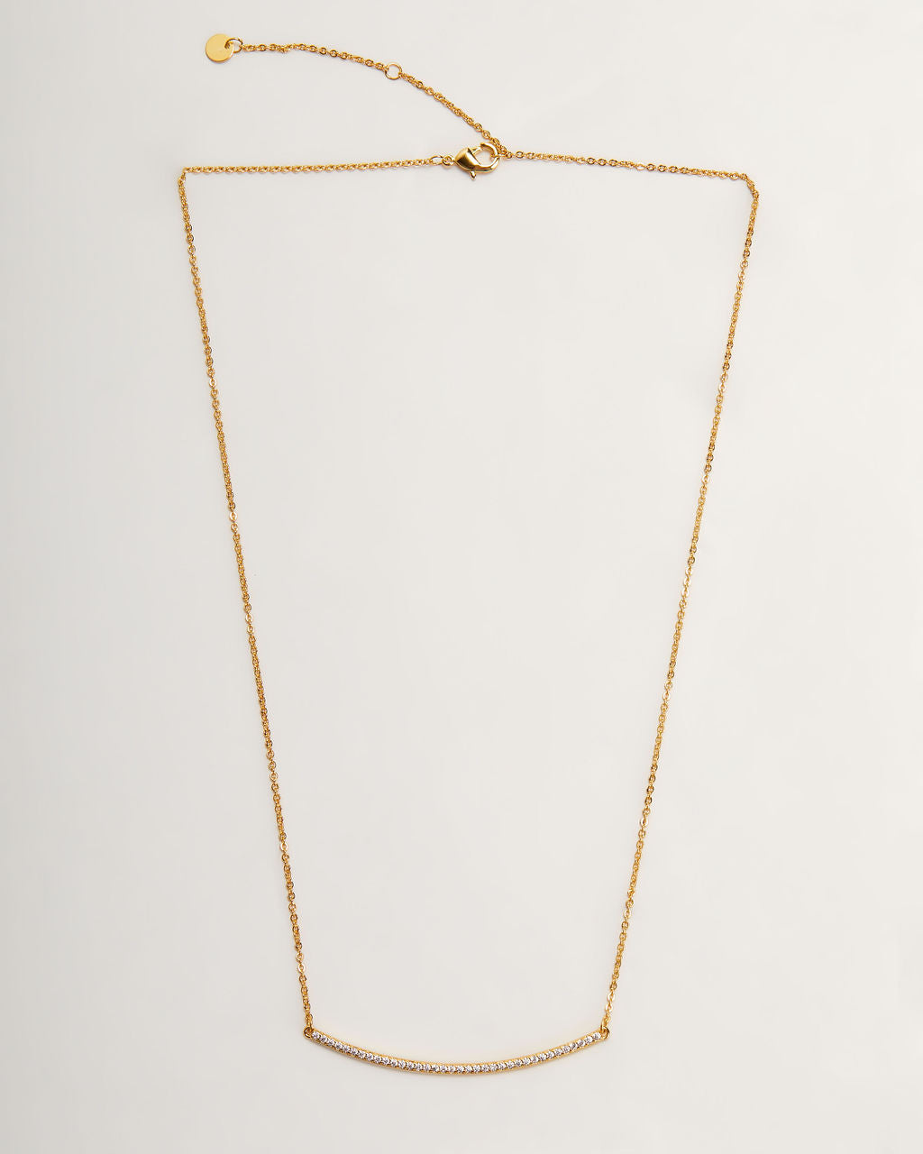 Simple Bar 18k Gold Plated Rhinestone Necklace-Vogue Logic