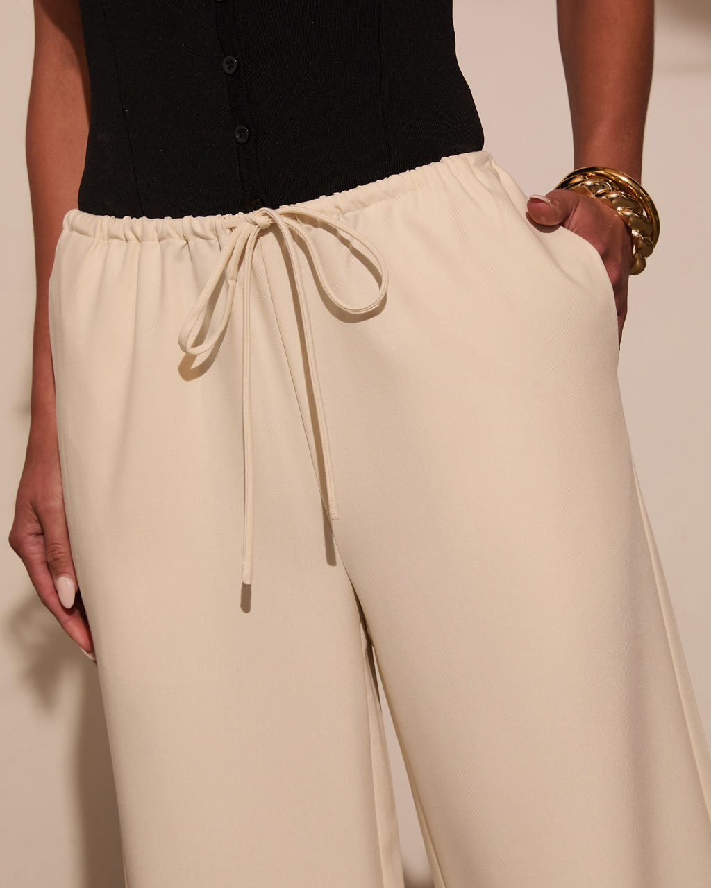 Before Daylight Wide Leg Waist Tie Pants-Vogue Logic