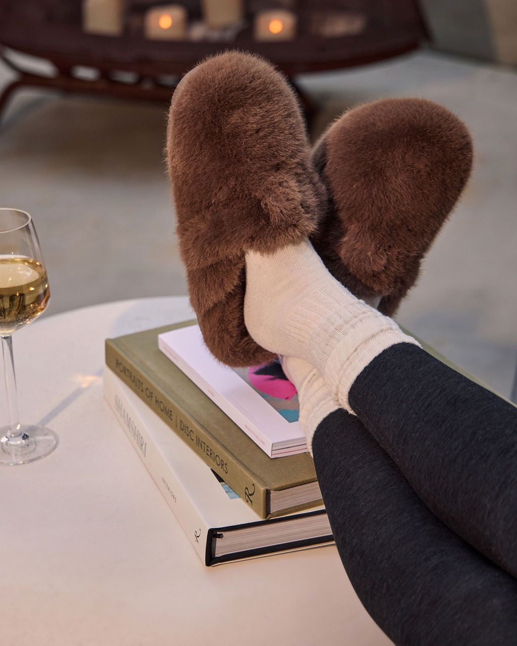 Snowfall Secrets Faux Fur Mules-Vogue Logic