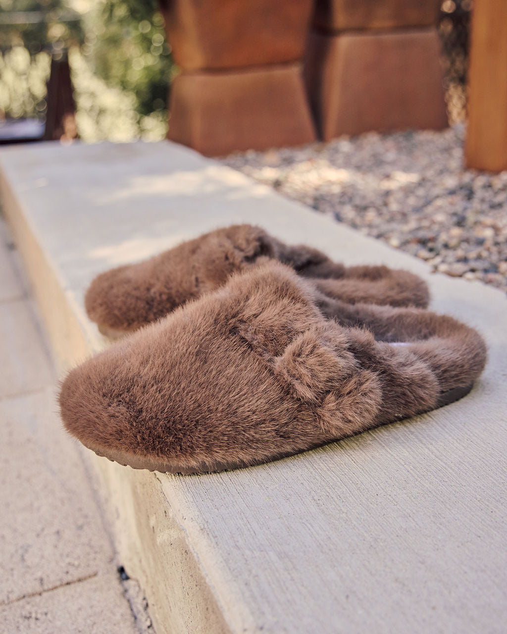 Snowfall Secrets Faux Fur Mules-Vogue Logic