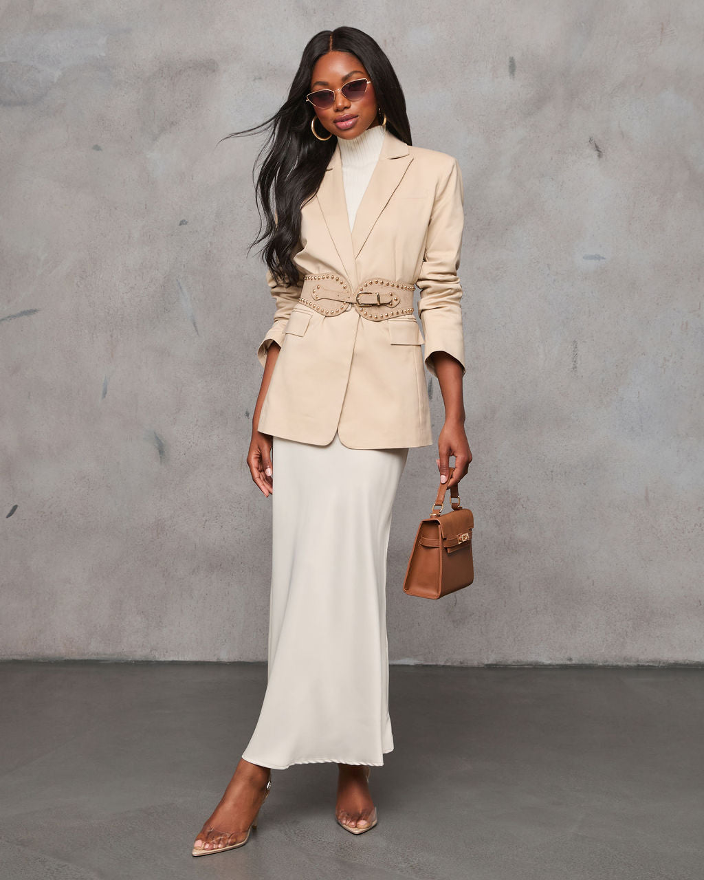 Saylah Studded Wide Corset Belt-Vogue Logic