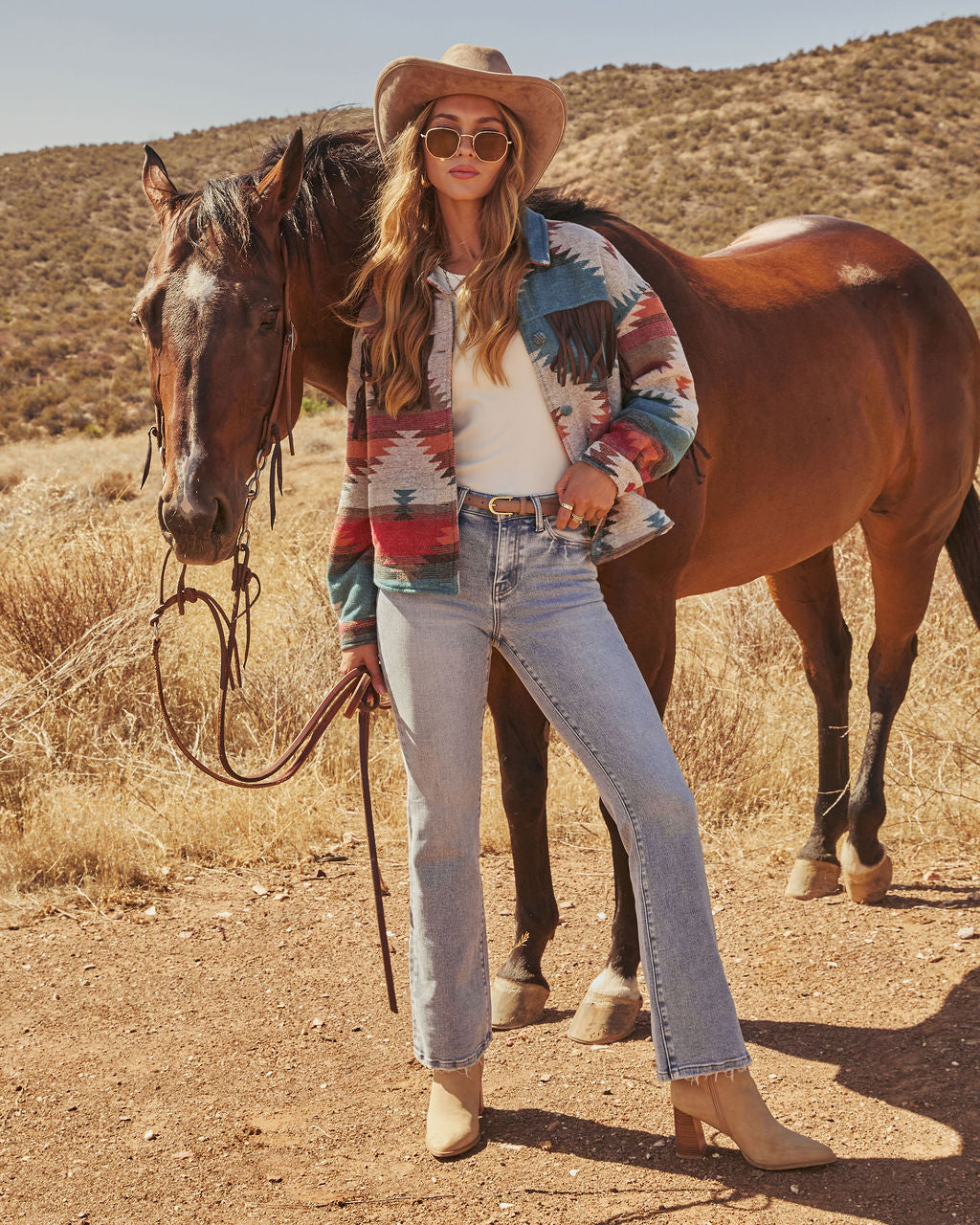 Morrow Aztec Printed Fringe Jacket-Vogue Logic