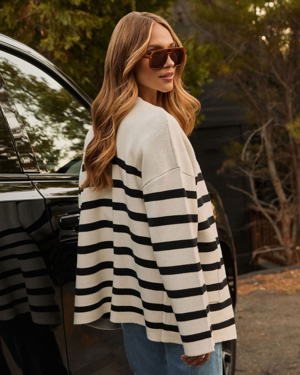 Cabin Chic Striped Cardigan-Vogue Logic