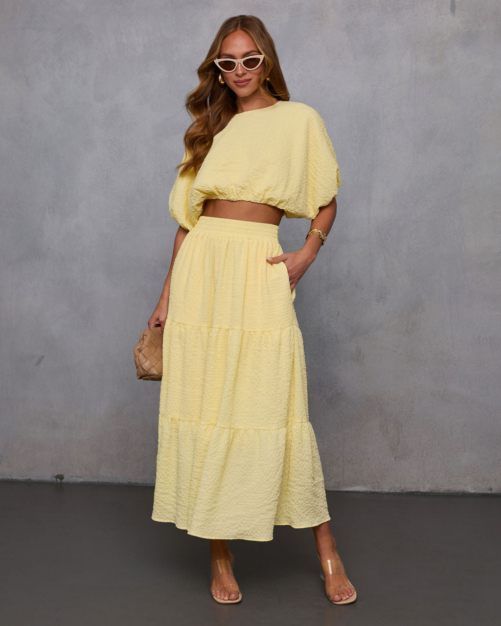 Liena Tiered Gauze Midi Skirt-Vogue Logic
