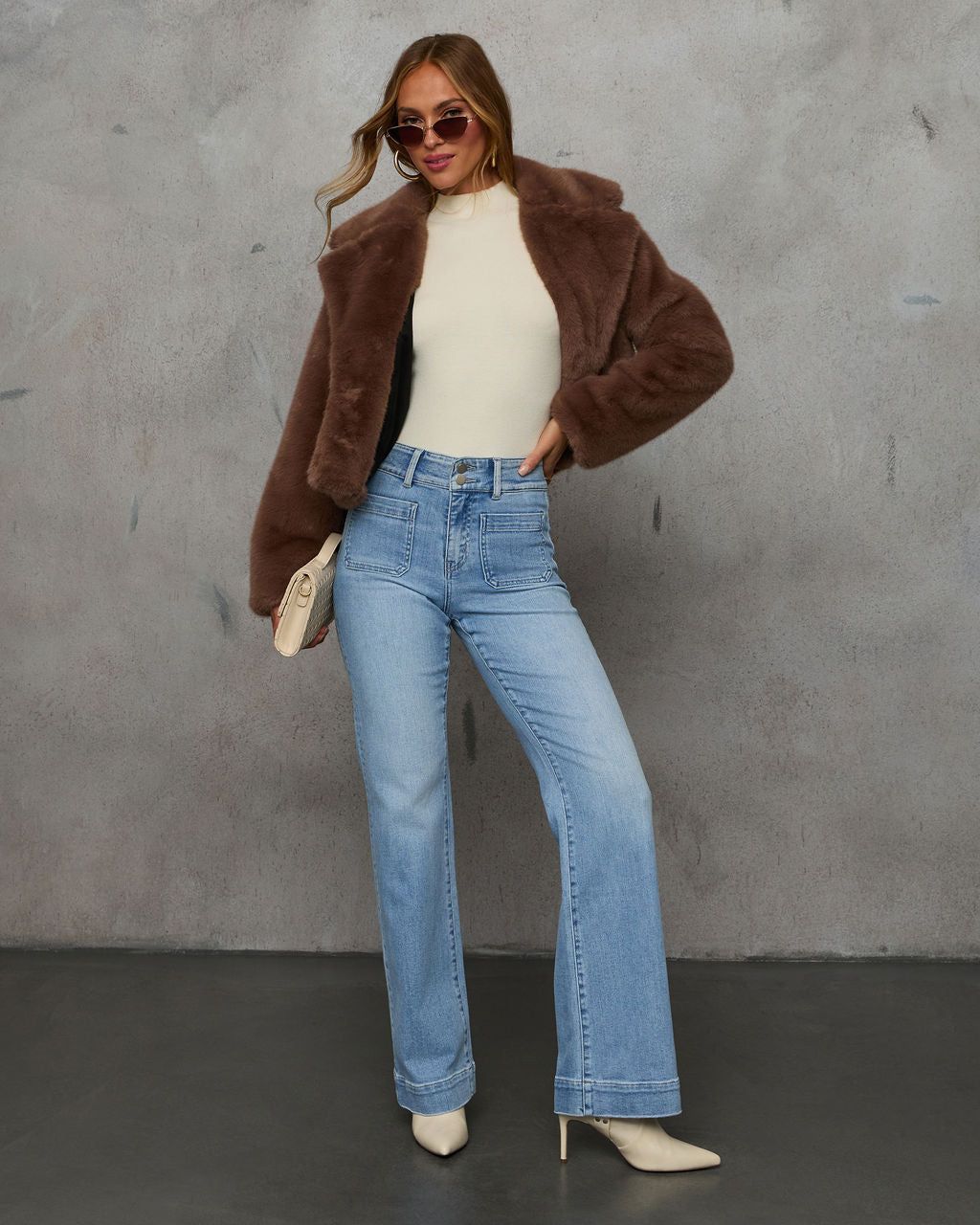 Found You Here Stretch High Rise Flare Jeans-Vogue Logic