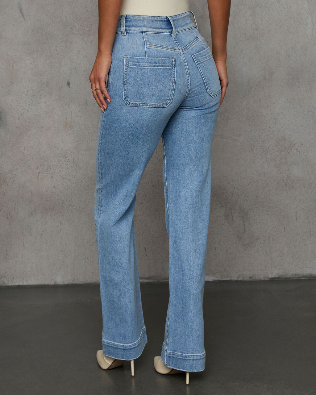 Found You Here Stretch High Rise Flare Jeans-Vogue Logic