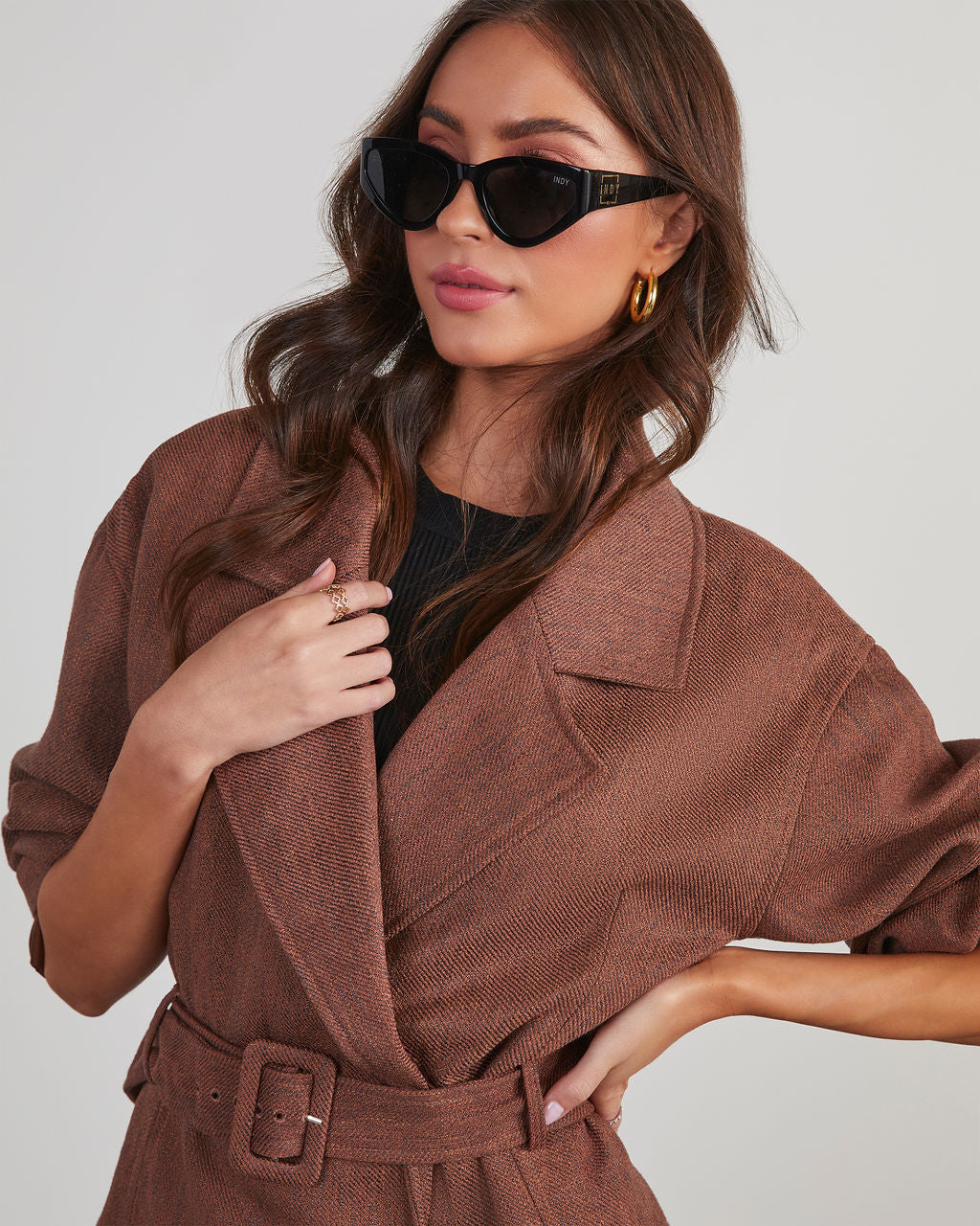 Business Needs Belted Crop Jacket-Vogue Logic