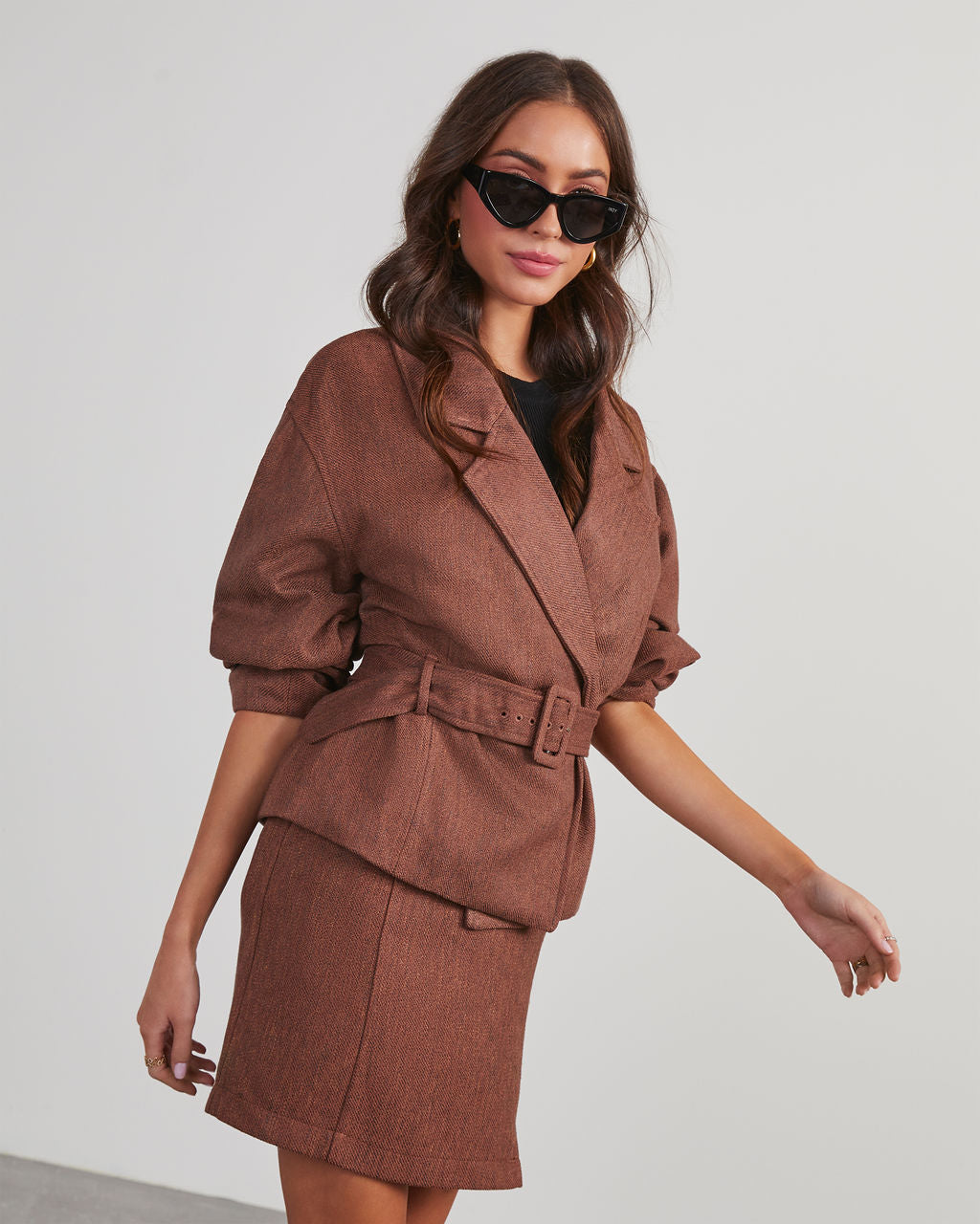 Business Needs Belted Crop Jacket-Vogue Logic