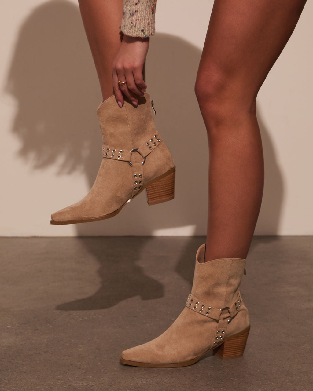 Wynnie Western Grommet Detail Booties-Vogue Logic