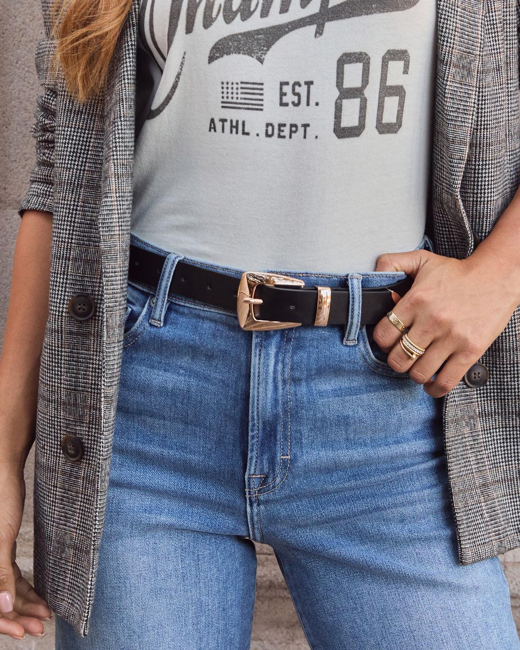 Lessette Leather Metal Buckle Belt-Vogue Logic