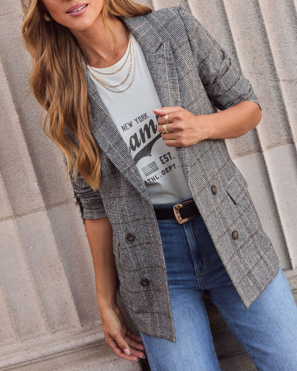 Helen Plaid Blazer-Vogue Logic