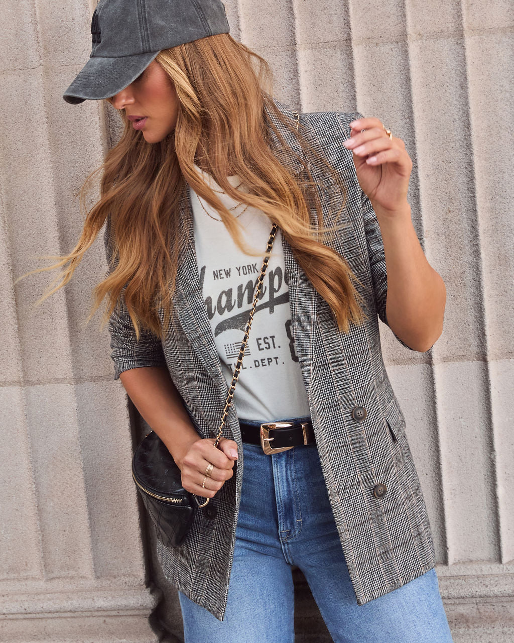 Helen Plaid Blazer-Vogue Logic