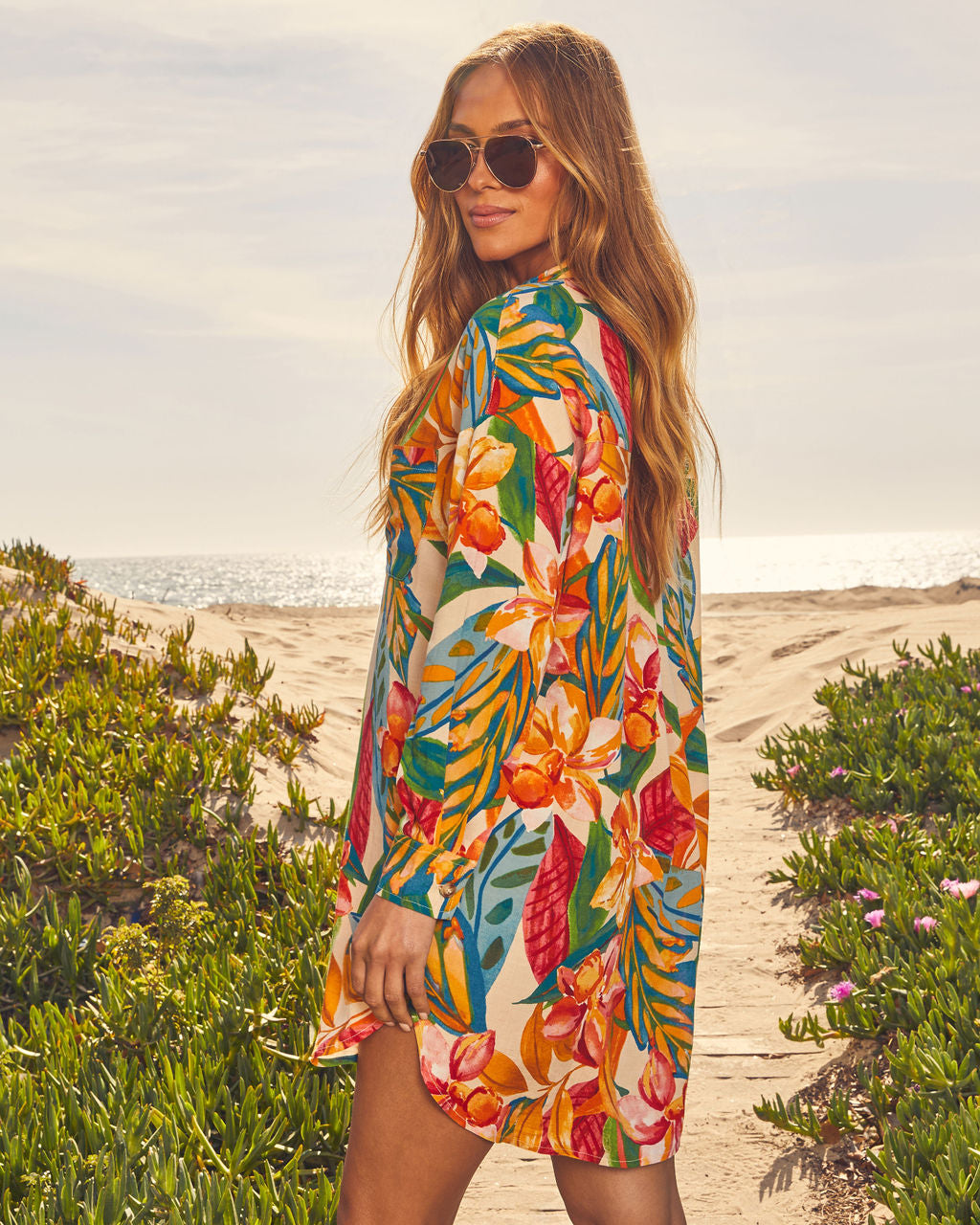 Queen Retro Printed Shirt Dress-Vogue Logic