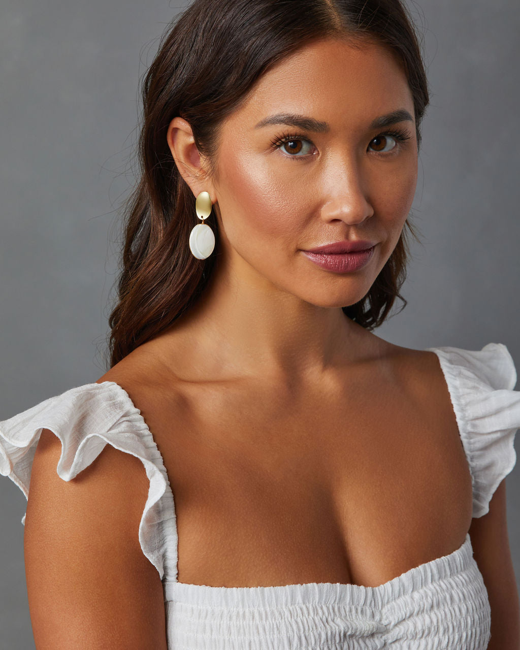 Gold And Pearl Drop Earrings-Vogue Logic