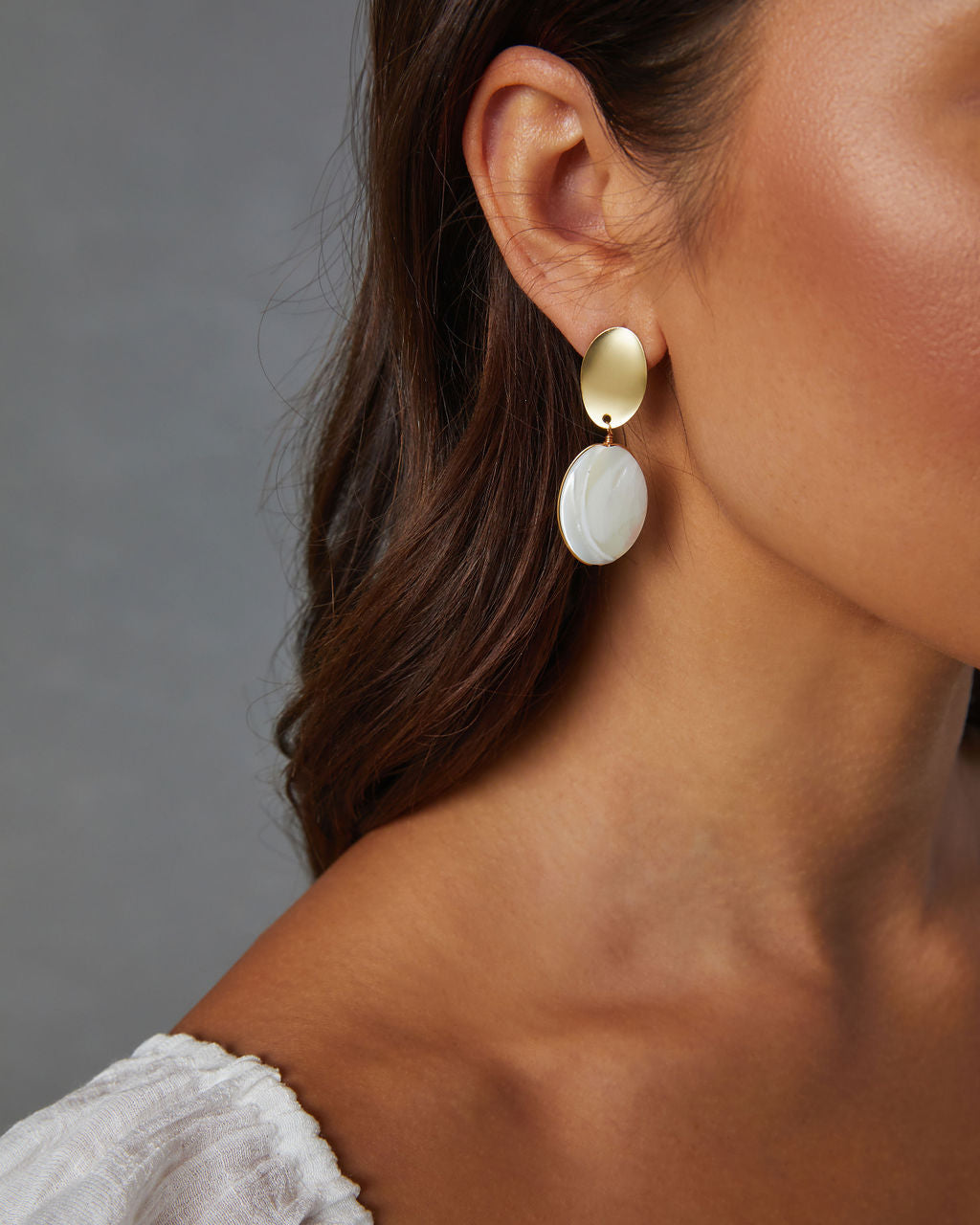Gold And Pearl Drop Earrings-Vogue Logic
