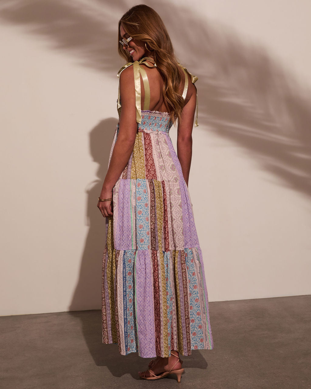 Sweet Spring Patchwork Maxi Dress-Vogue Logic