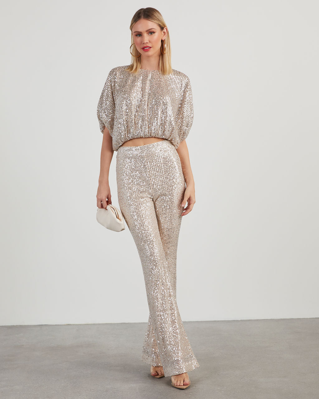 Diva Sequin Bubble Hem Top-Vogue Logic