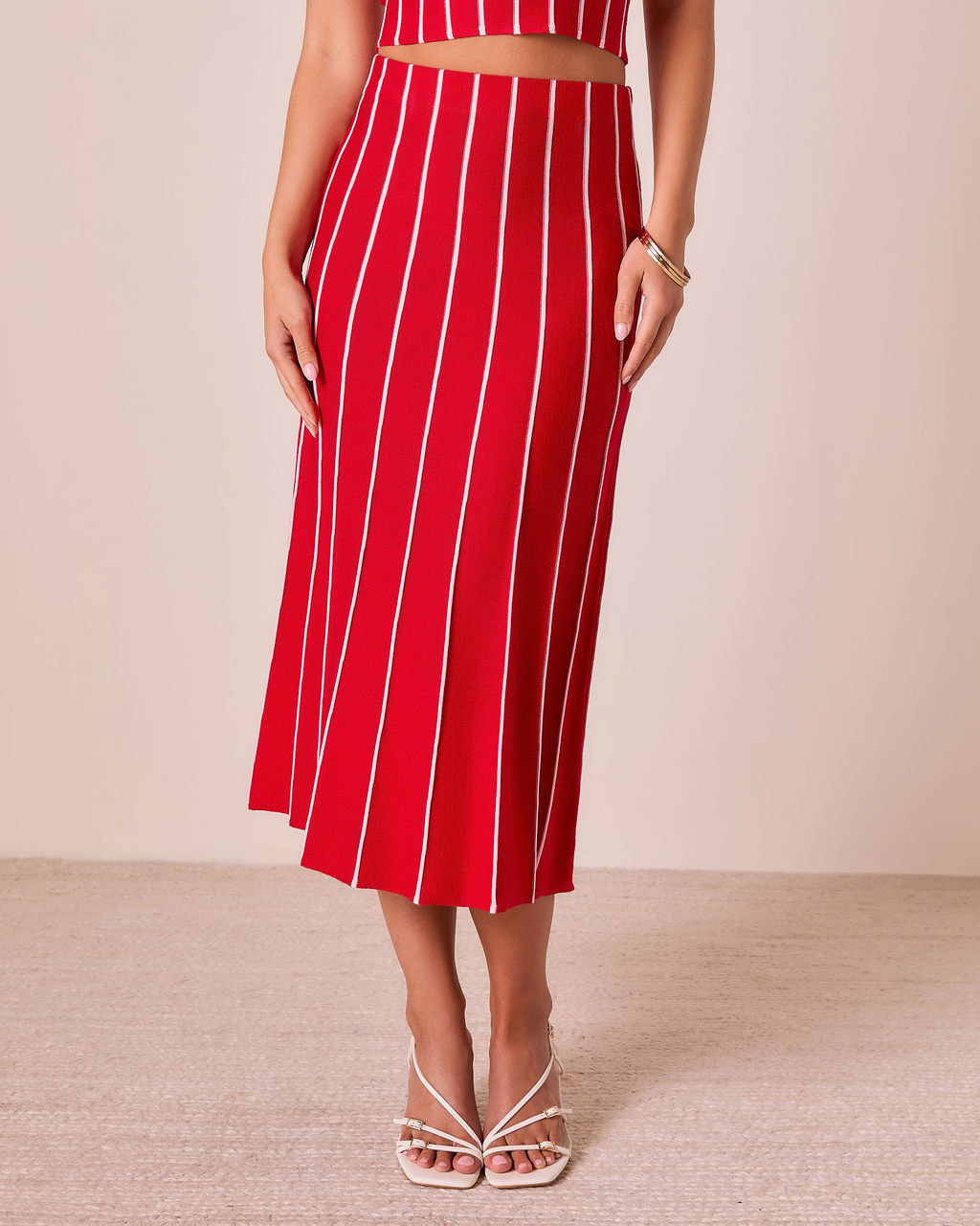 Ashlin Contrast Striped Maxi Skirt-Vogue Logic