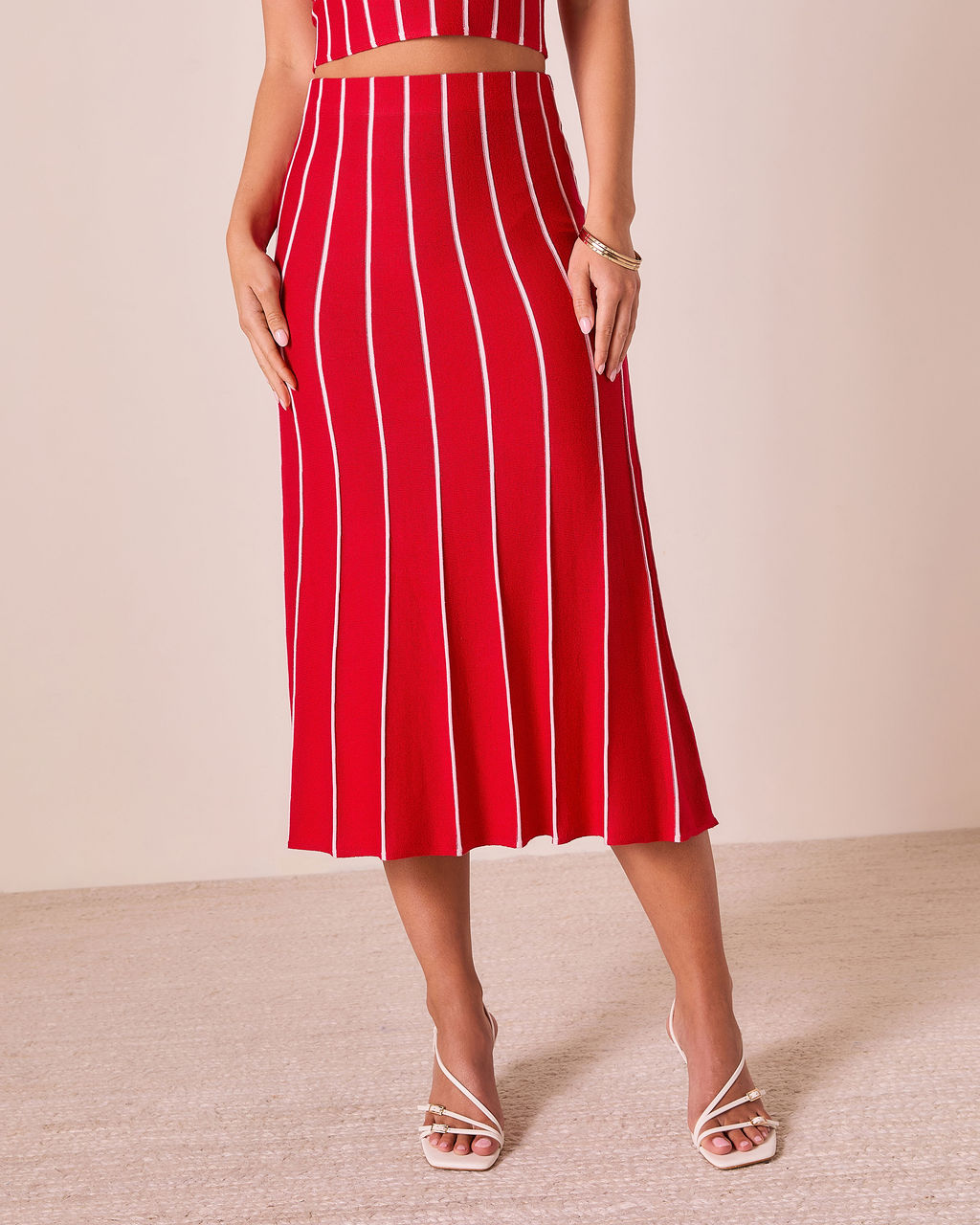 Ashlin Contrast Striped Maxi Skirt-Vogue Logic