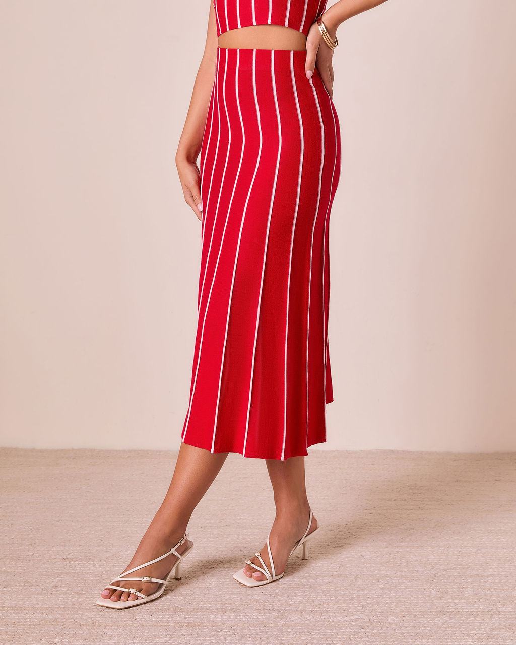 Ashlin Contrast Striped Maxi Skirt-Vogue Logic