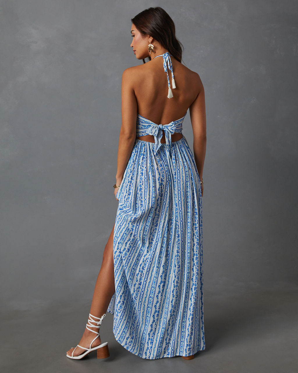 Azalea Pocketed Floral Empire Maxi Dress-Vogue Logic